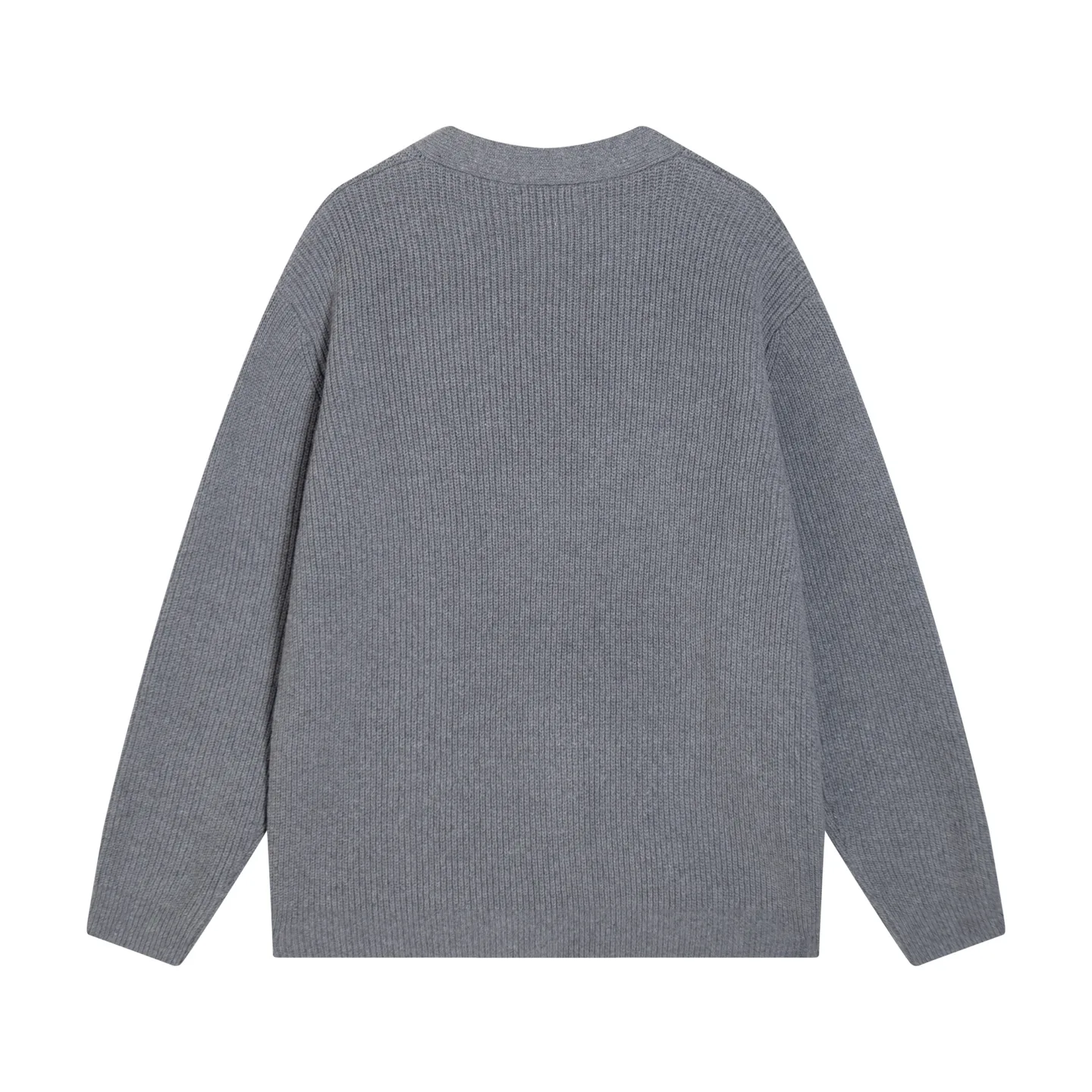 Logo-Embroidered Ribbed Wool Cardigan D22022056 — view 2