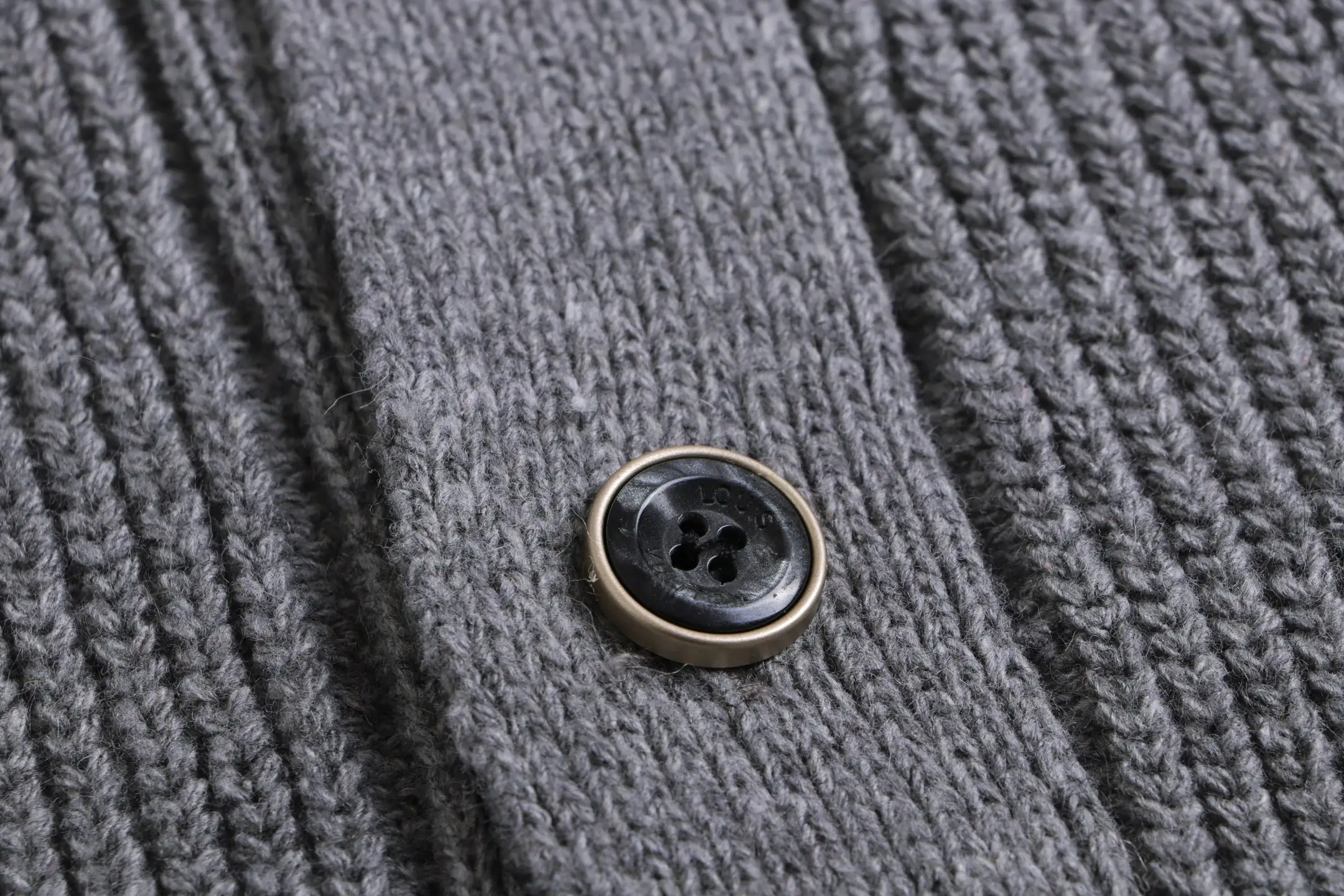 Logo-Embroidered Ribbed Wool Cardigan D22022056 — view 3