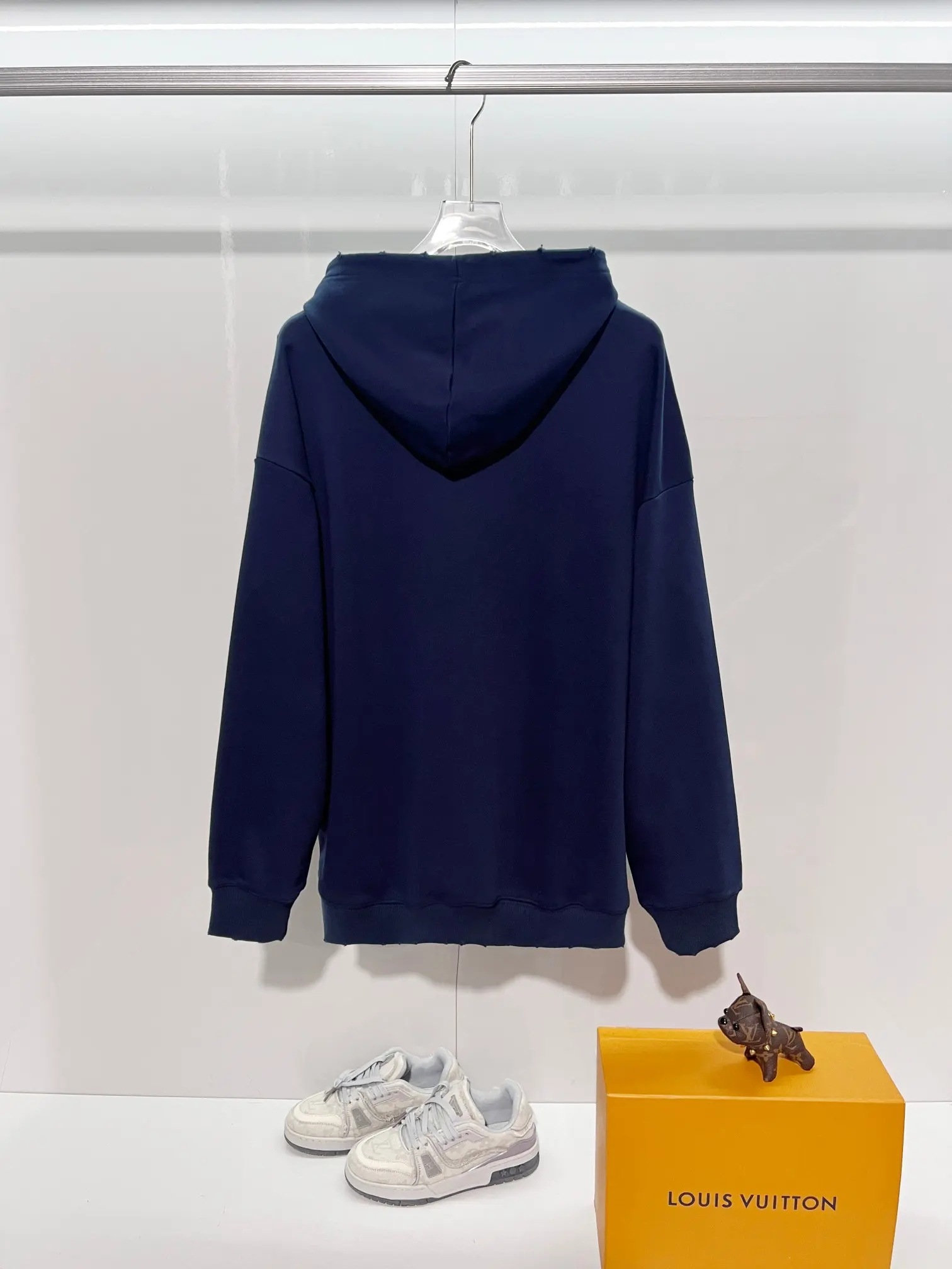 EKD Logo Distressed Cotton-Jersey Hoodie D22022835 — view 2