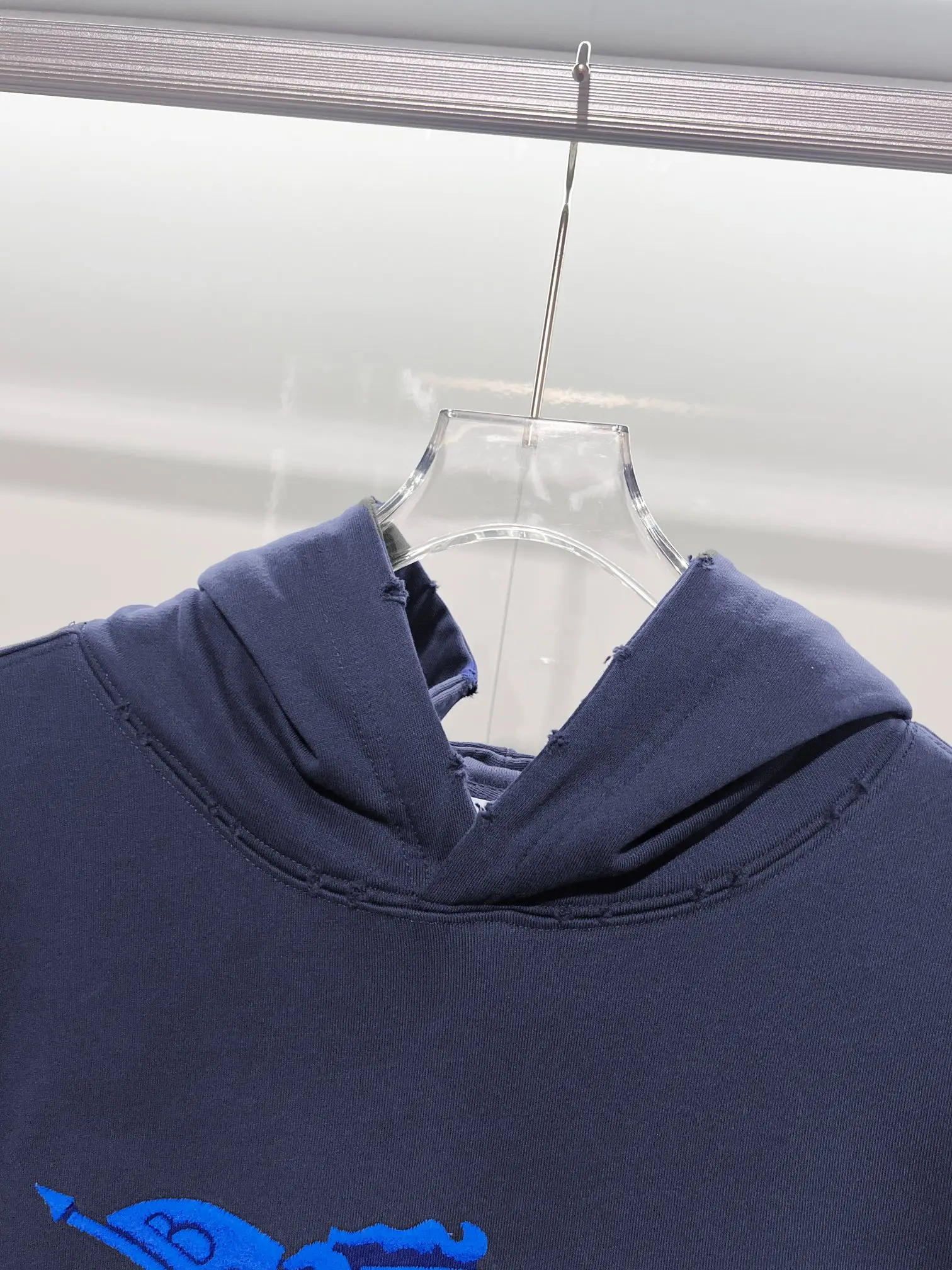 EKD Logo Distressed Cotton-Jersey Hoodie D22022835 — view 7