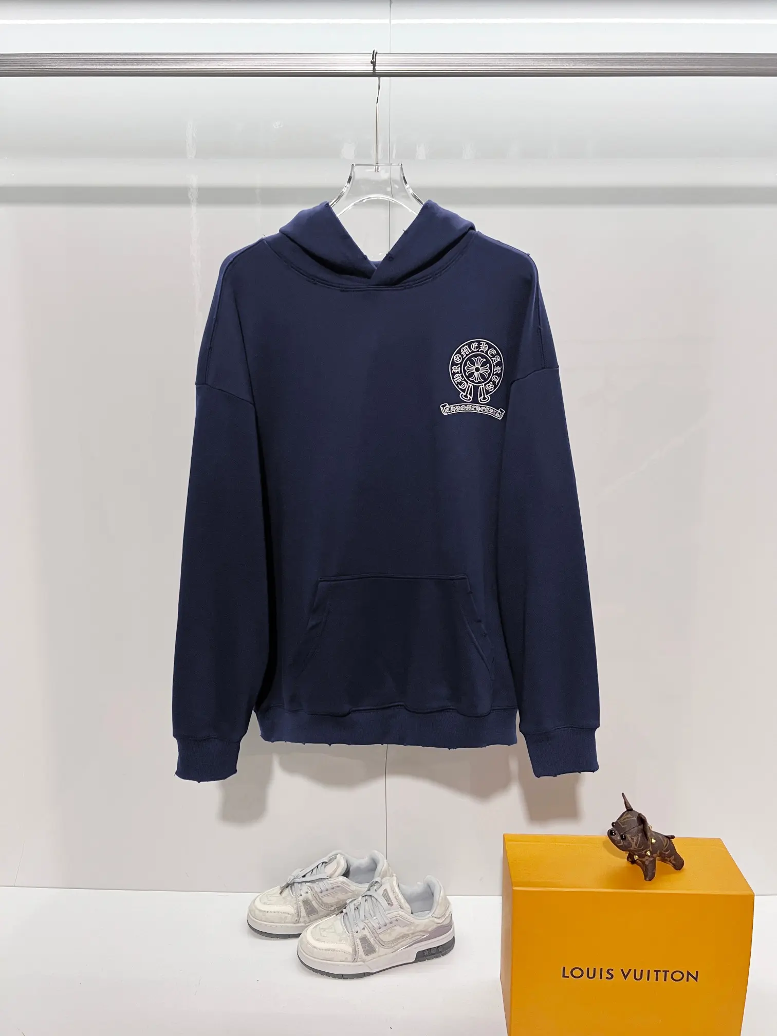 Chrome Hearts Logo Embroidery Distressed Hoodie D22022847