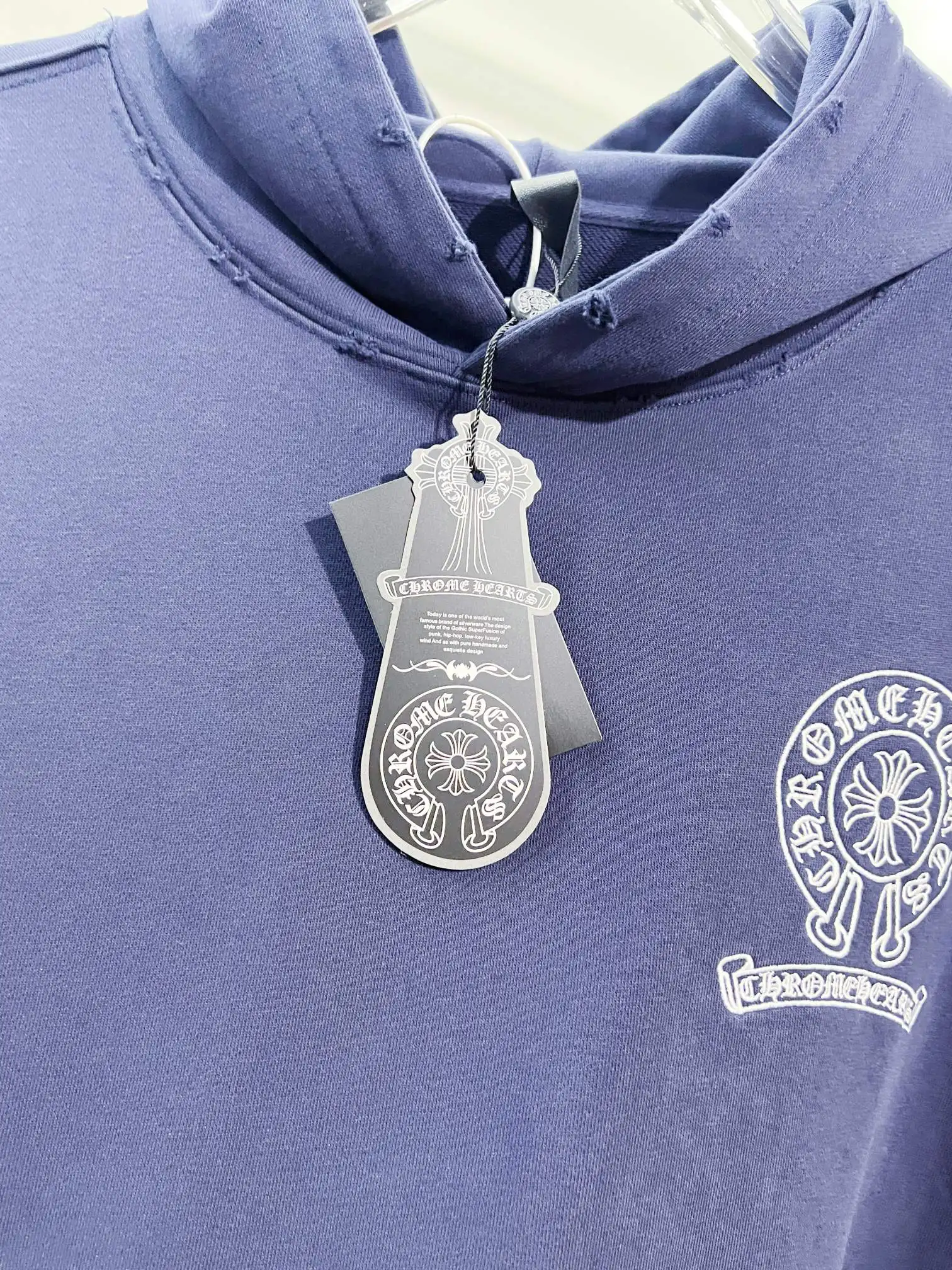 Chrome Hearts Logo Embroidery Distressed Hoodie D22022847 — view 6