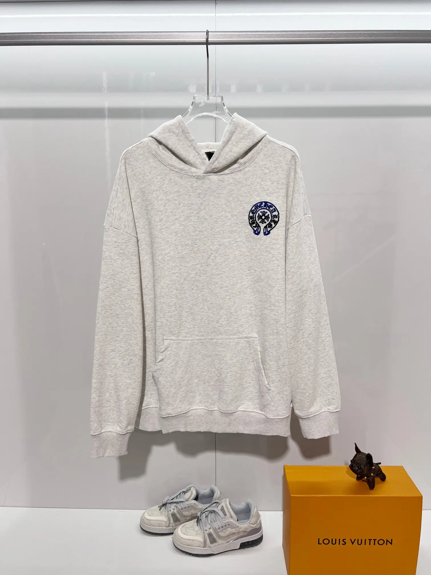 Logo-Embroidered Distressed Cotton-Jersey Hoodie D22022845