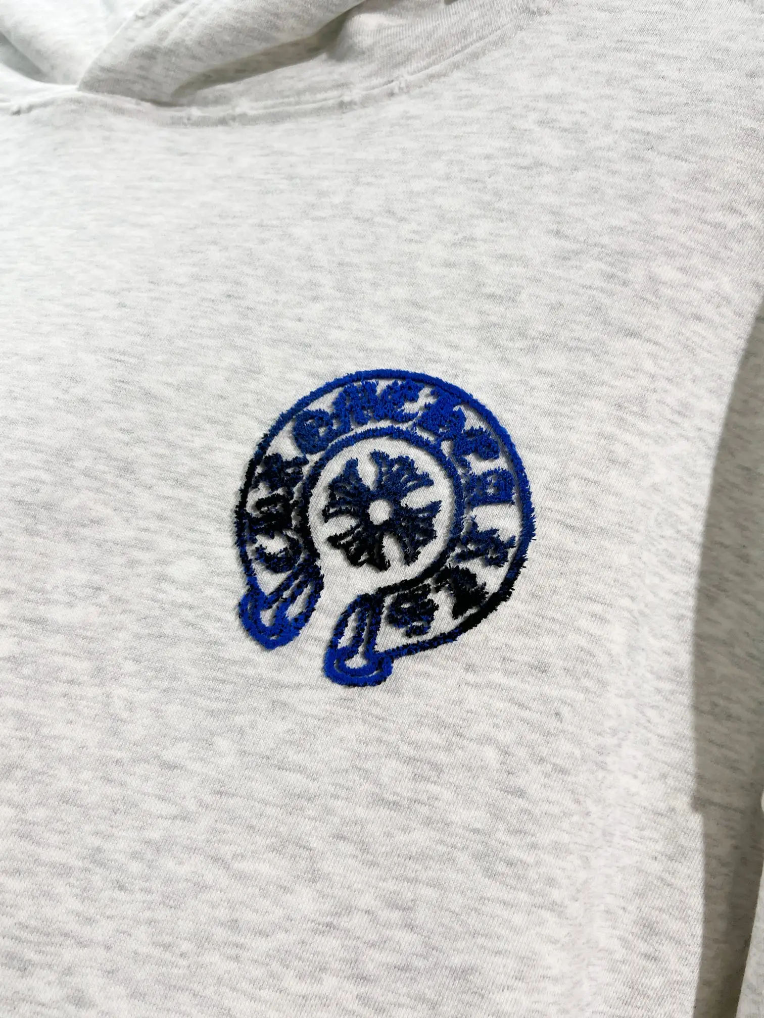 Logo-Embroidered Distressed Cotton-Jersey Hoodie D22022845 — view 4