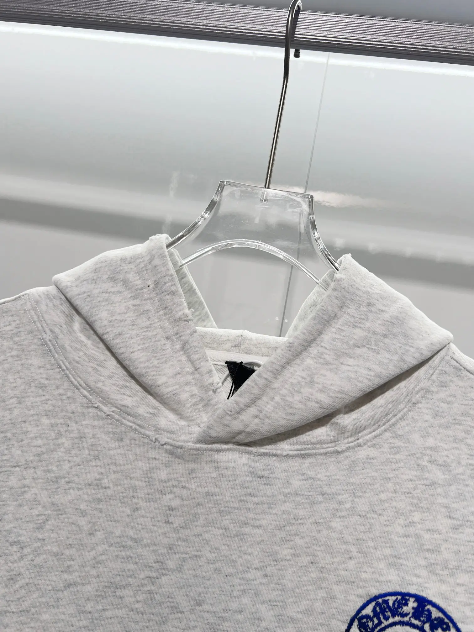 Logo-Embroidered Distressed Cotton-Jersey Hoodie D22022845 — view 7