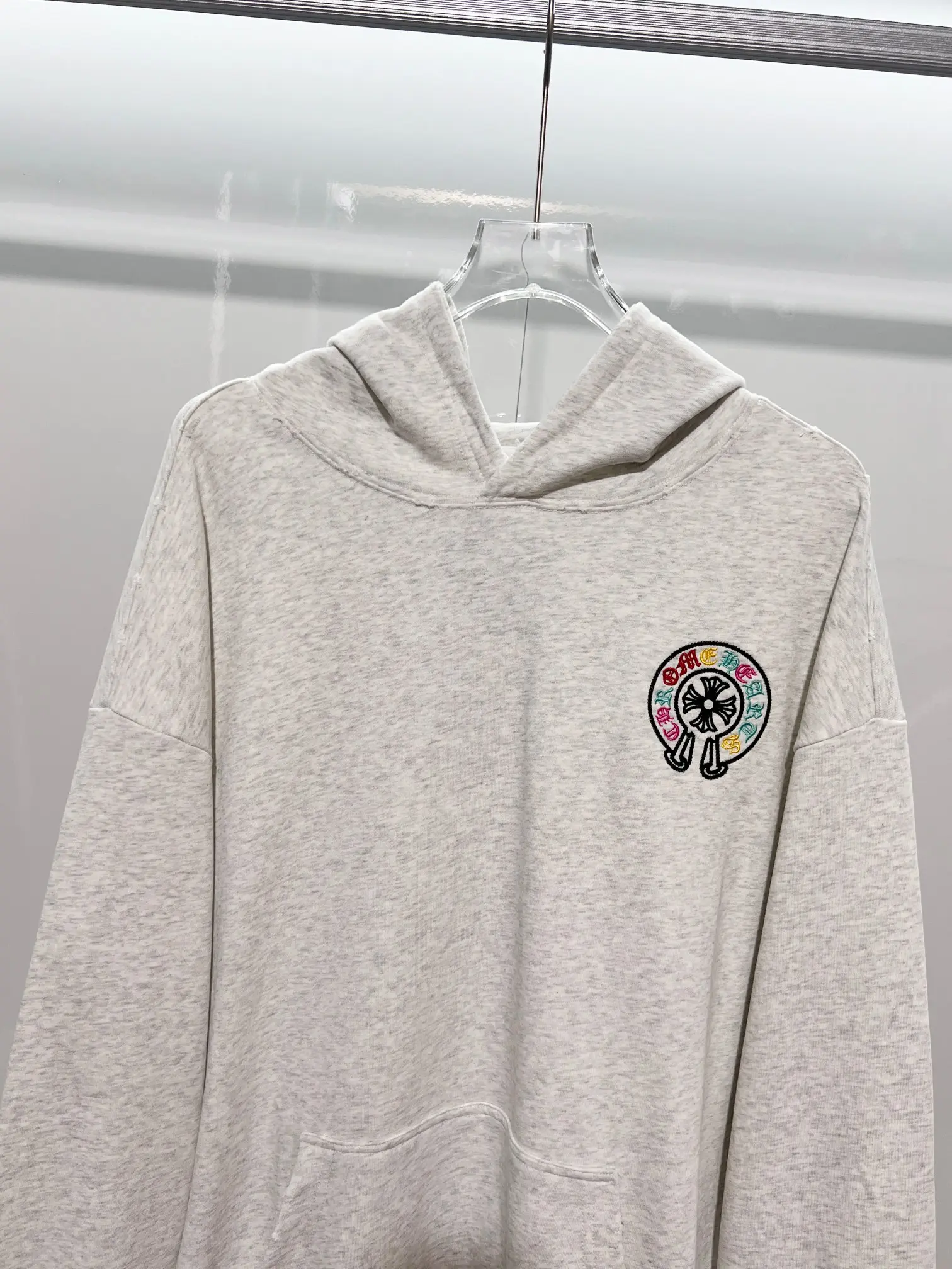 Logo Embroidery Distressed Cotton Hoodie D22022849 — view 3