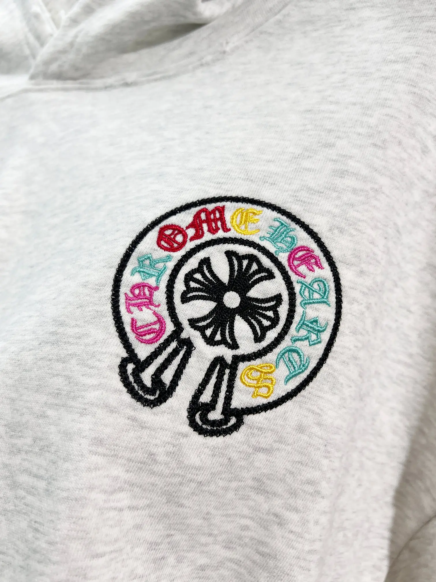 Logo Embroidery Distressed Cotton Hoodie D22022849 — view 4