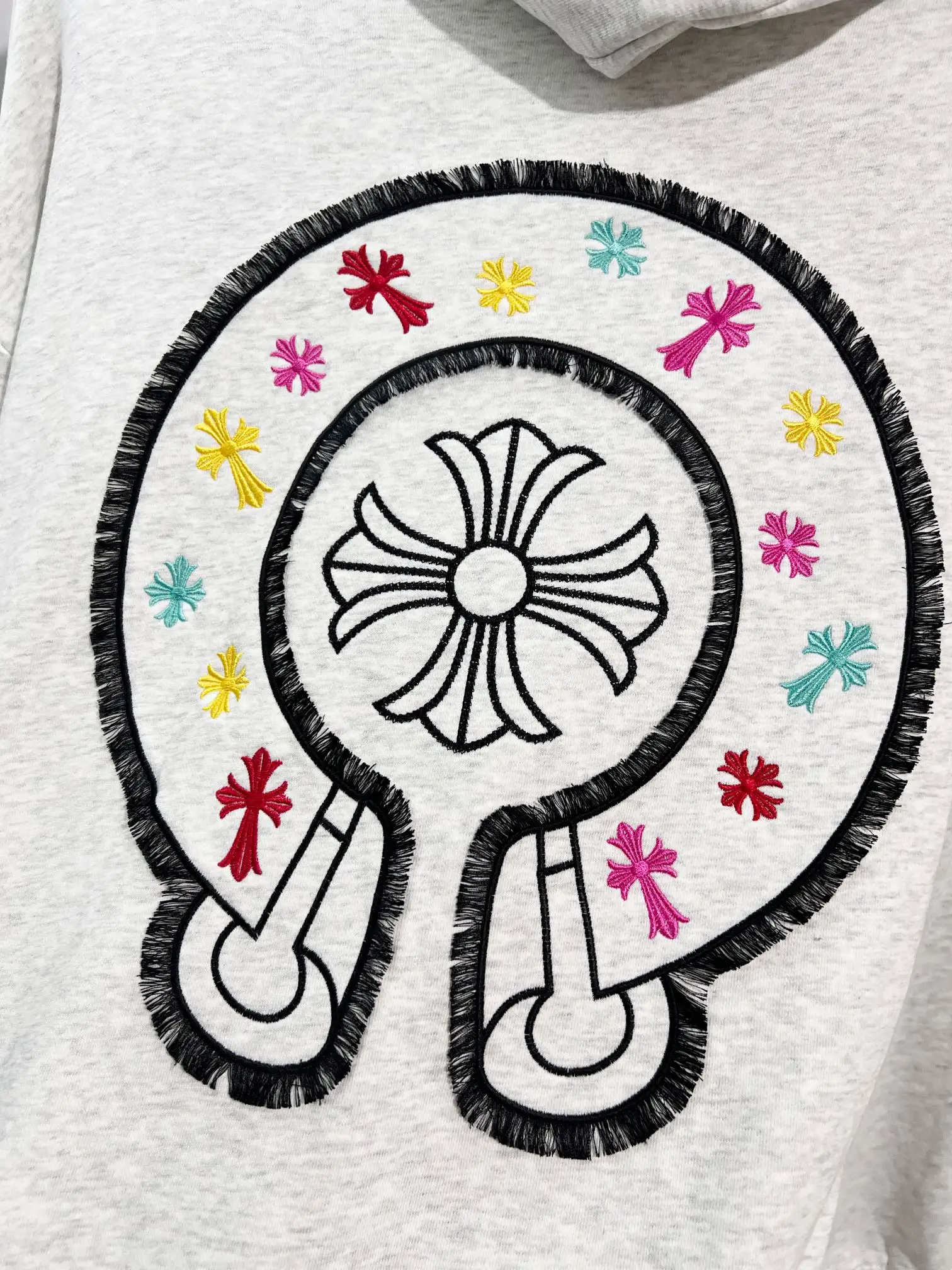 Logo Embroidery Distressed Cotton Hoodie D22022849 — view 5