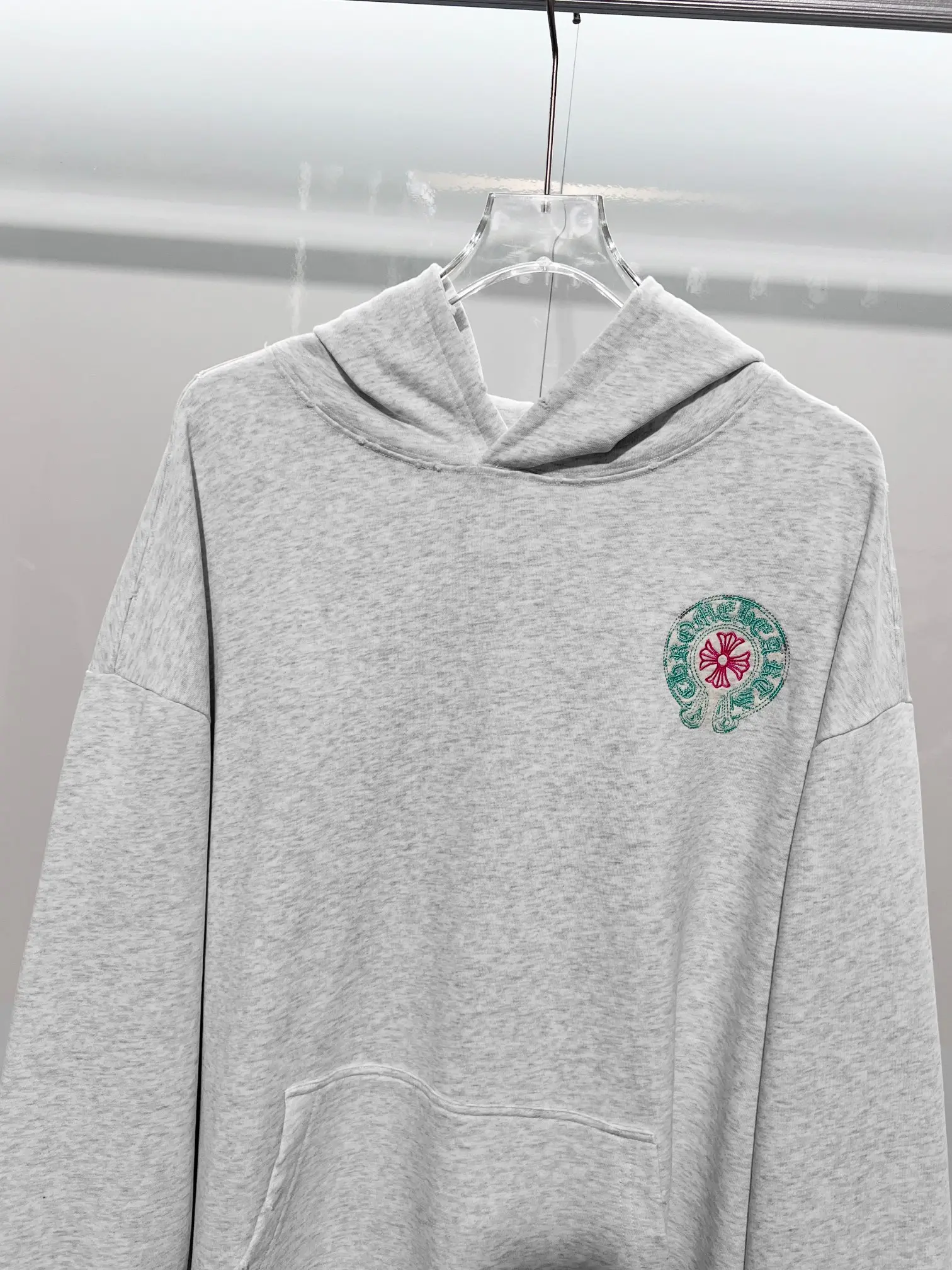 Logo Embroidery Distressed Cotton Hoodie D22022851 — view 3