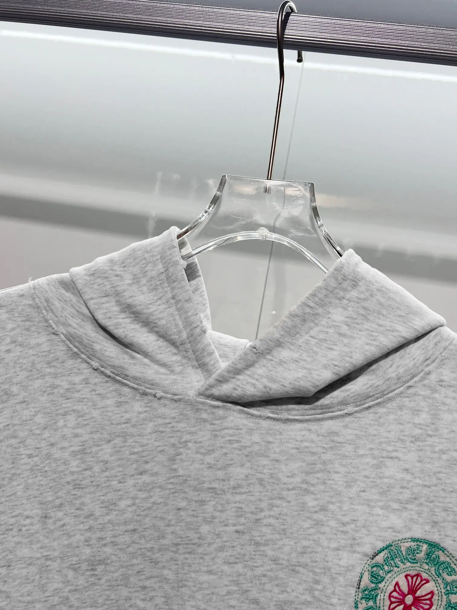 Logo Embroidery Distressed Cotton Hoodie D22022851 — view 7