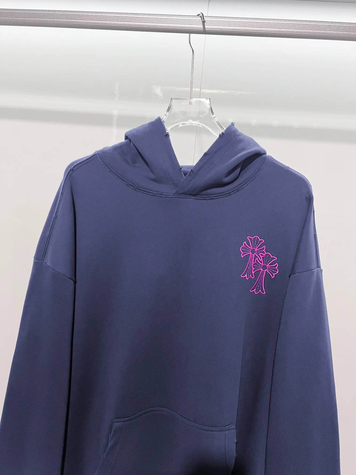 Cross Patch Distressed Cotton-Jersey Hoodie D22022853 — view 3