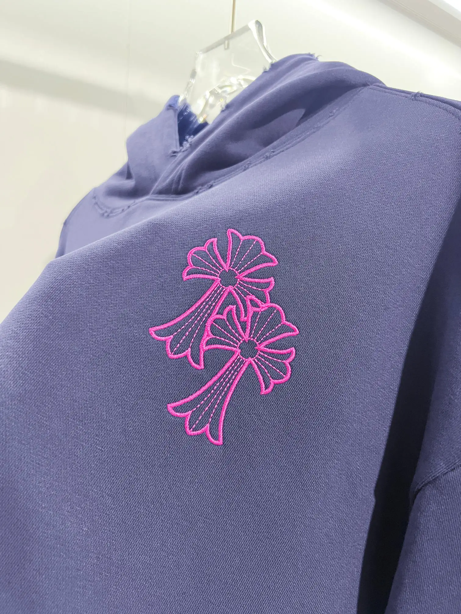 Cross Patch Distressed Cotton-Jersey Hoodie D22022853 — view 4