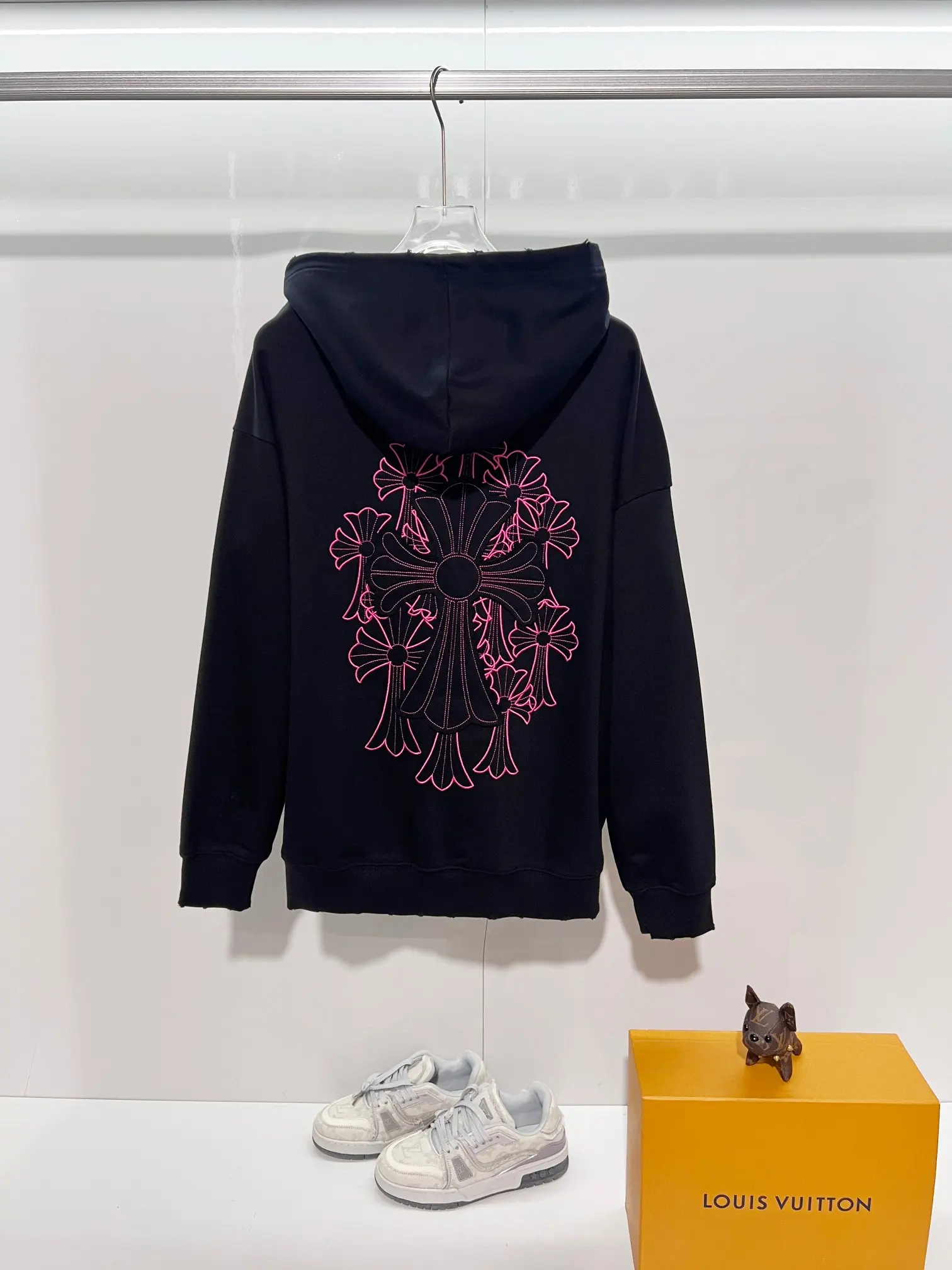Cross Patch Distressed Cotton Hoodie D22022852 — view 2