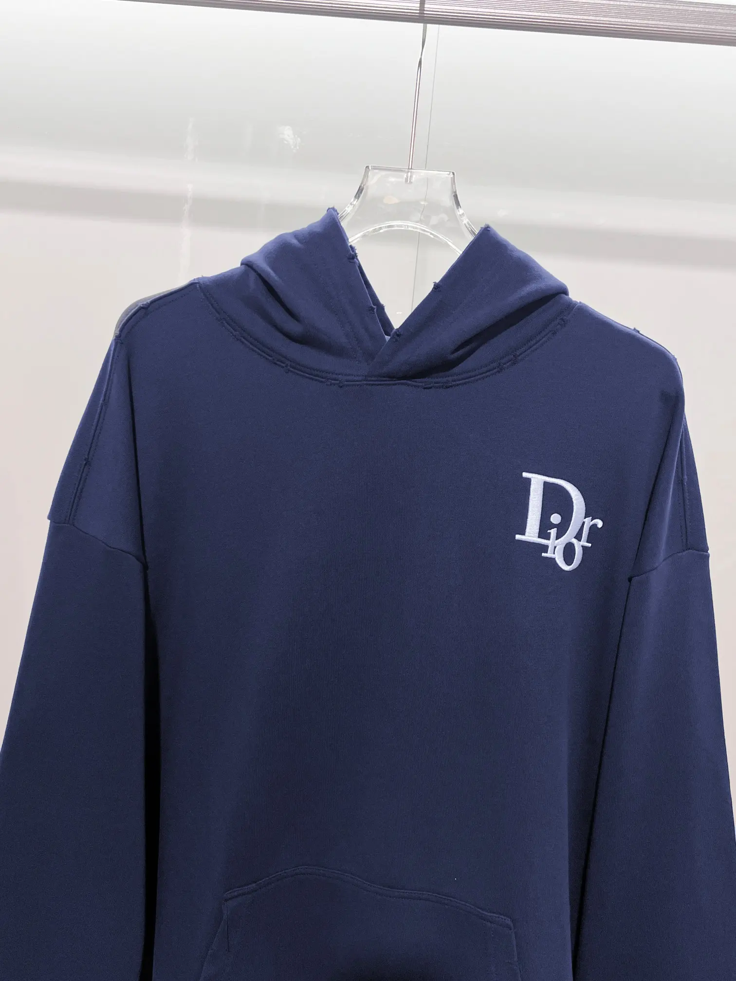 Logo Embroidery Distressed Cotton Hoodie D22022837 — view 3
