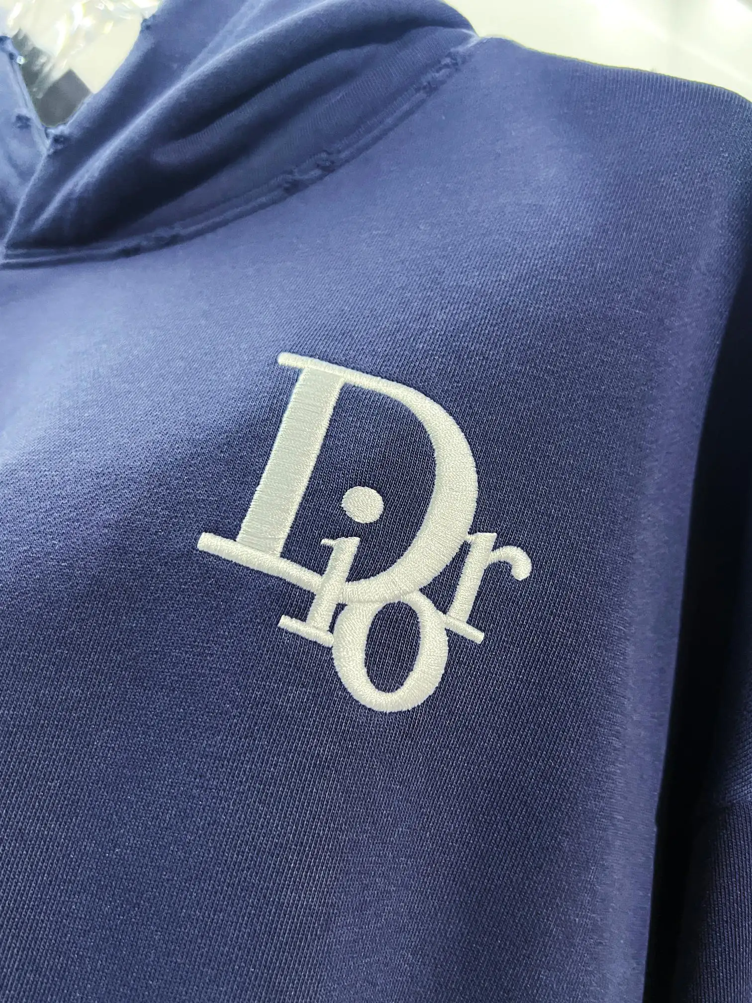 Logo Embroidery Distressed Cotton Hoodie D22022837 — view 4