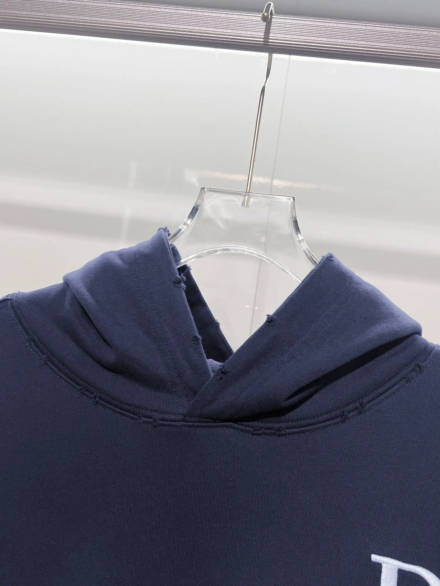 Logo Embroidery Distressed Cotton Hoodie D22022837 — view 7
