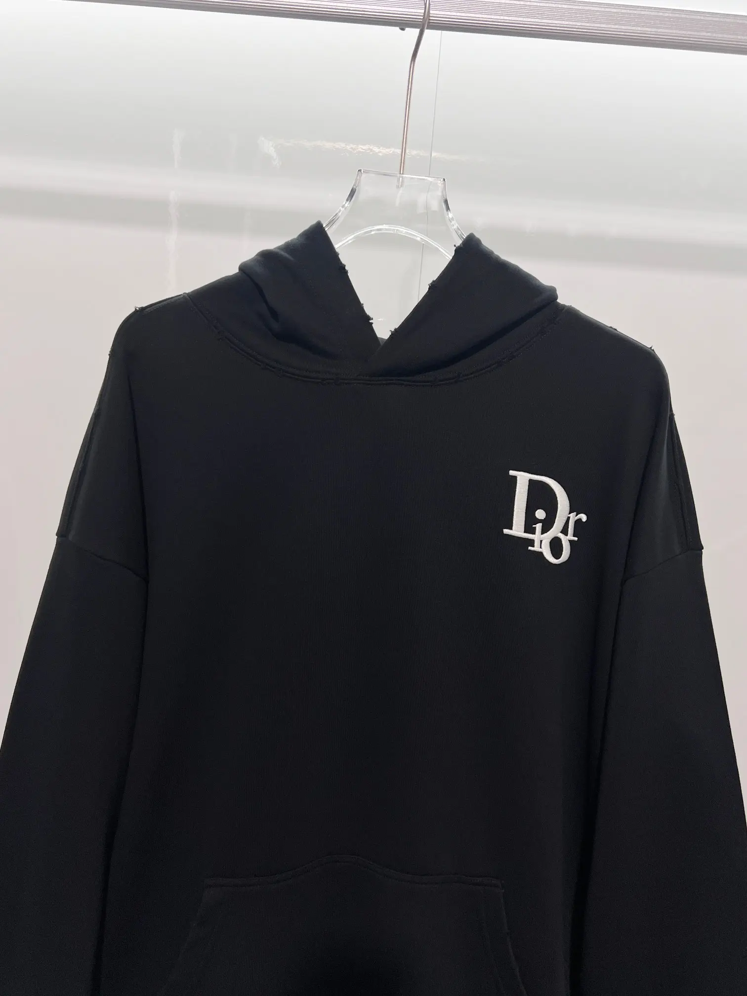 Logo Embroidery Distressed Cotton Hoodie D22022836 — view 3