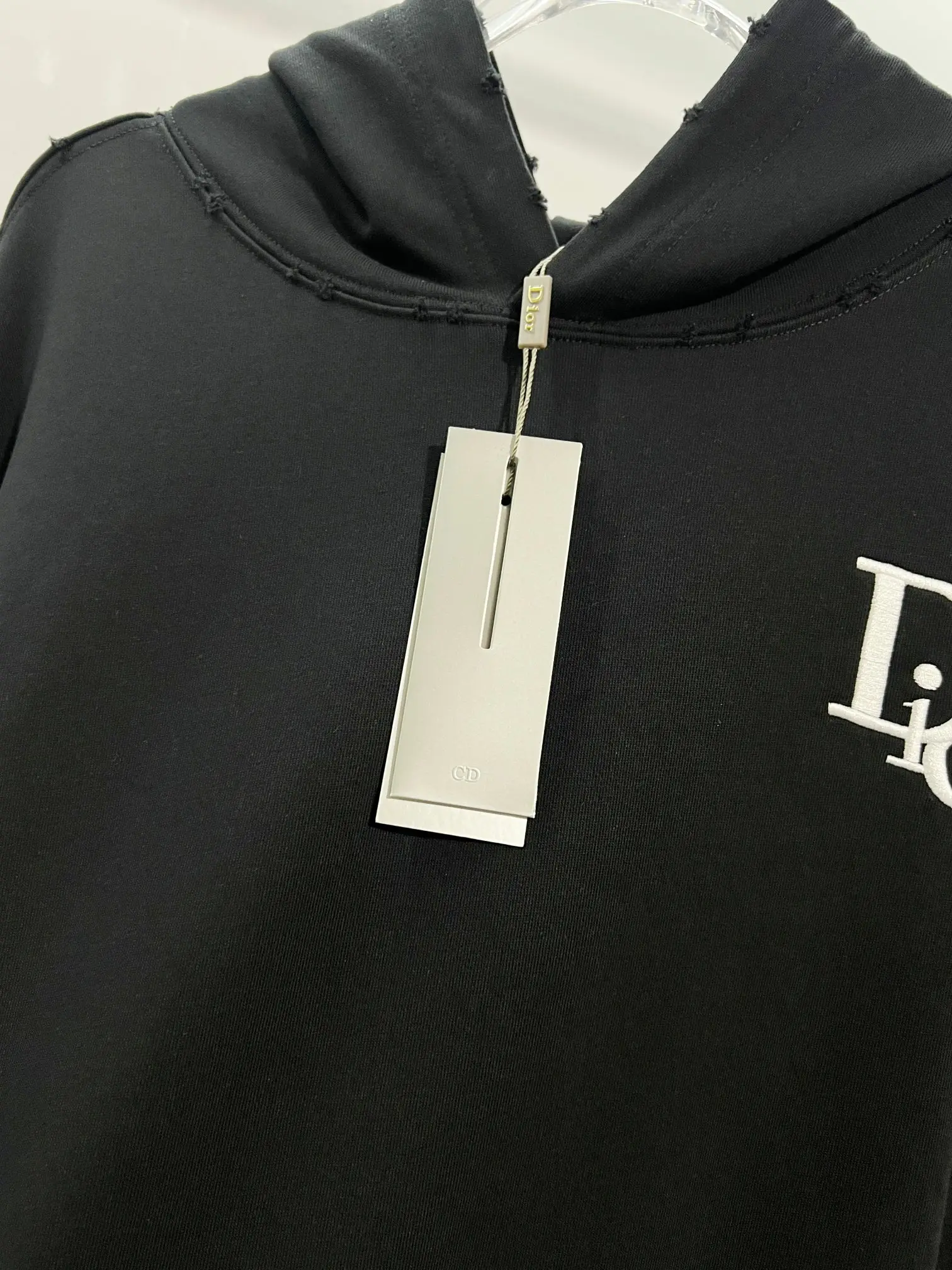 Logo Embroidery Distressed Cotton Hoodie D22022836 — view 6