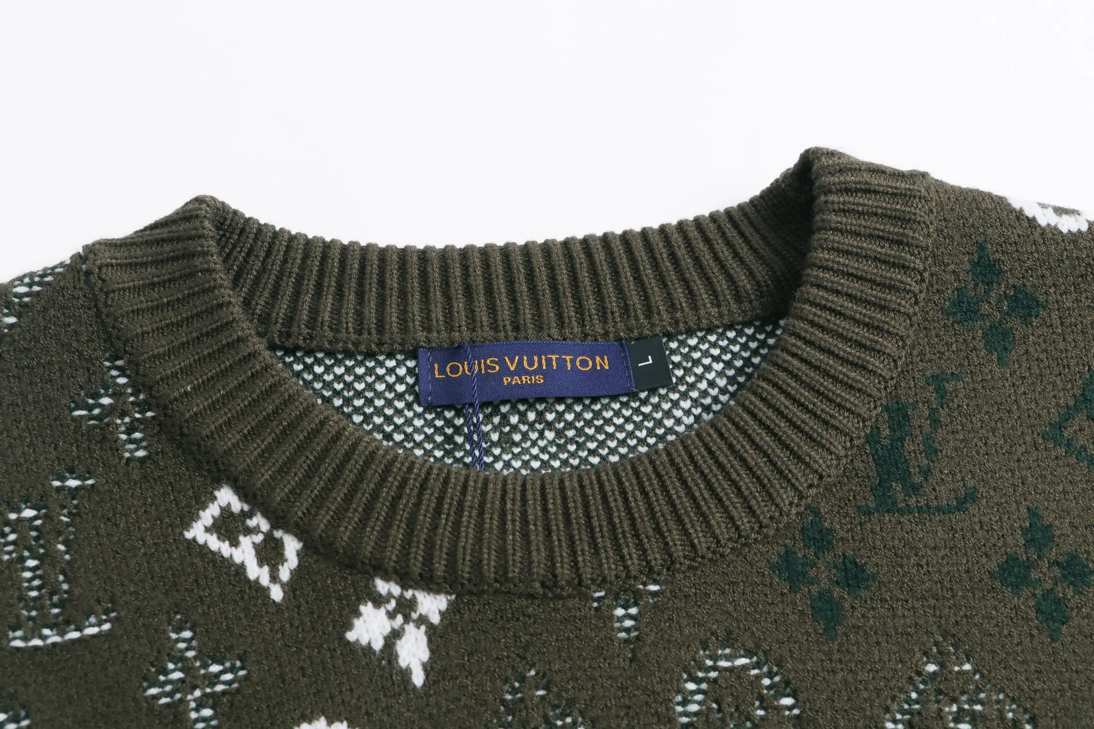 Monogram Jacquard Crew-Neck Wool Sweater D22022057 — view 6