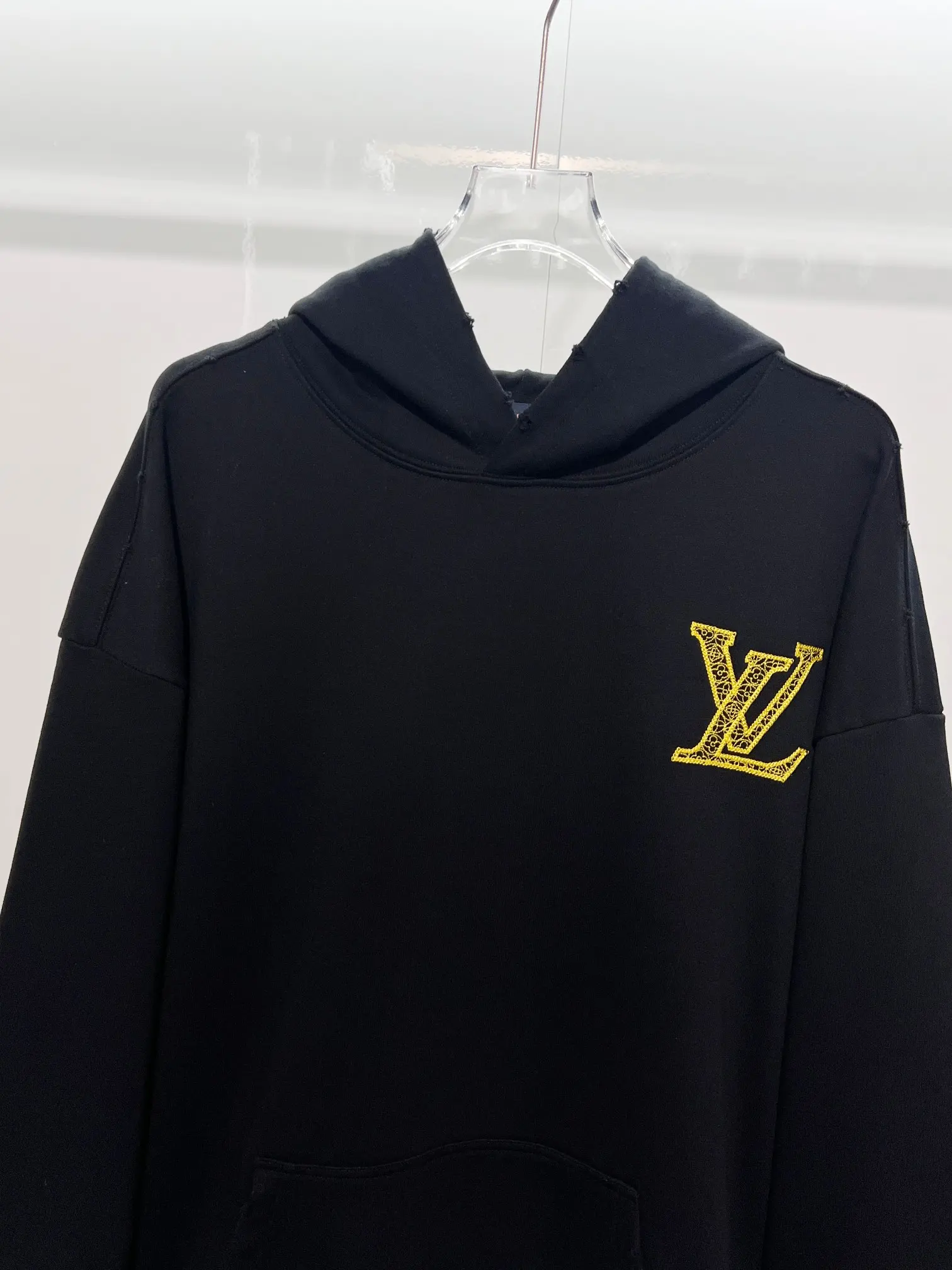 Embroidered Logo Distressed Cotton Hoodie D22022838 — view 3