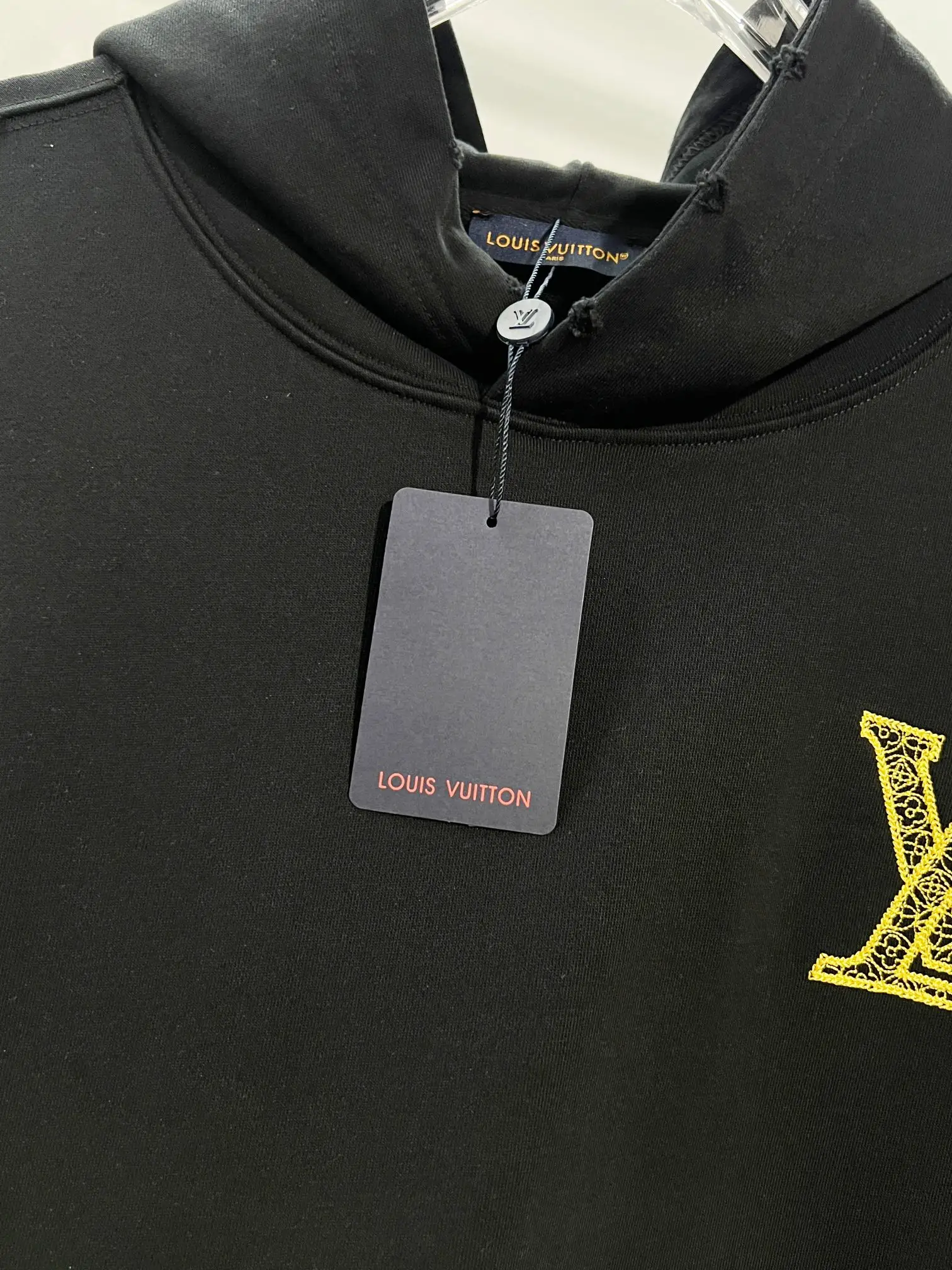 Embroidered Logo Distressed Cotton Hoodie D22022838 — view 6