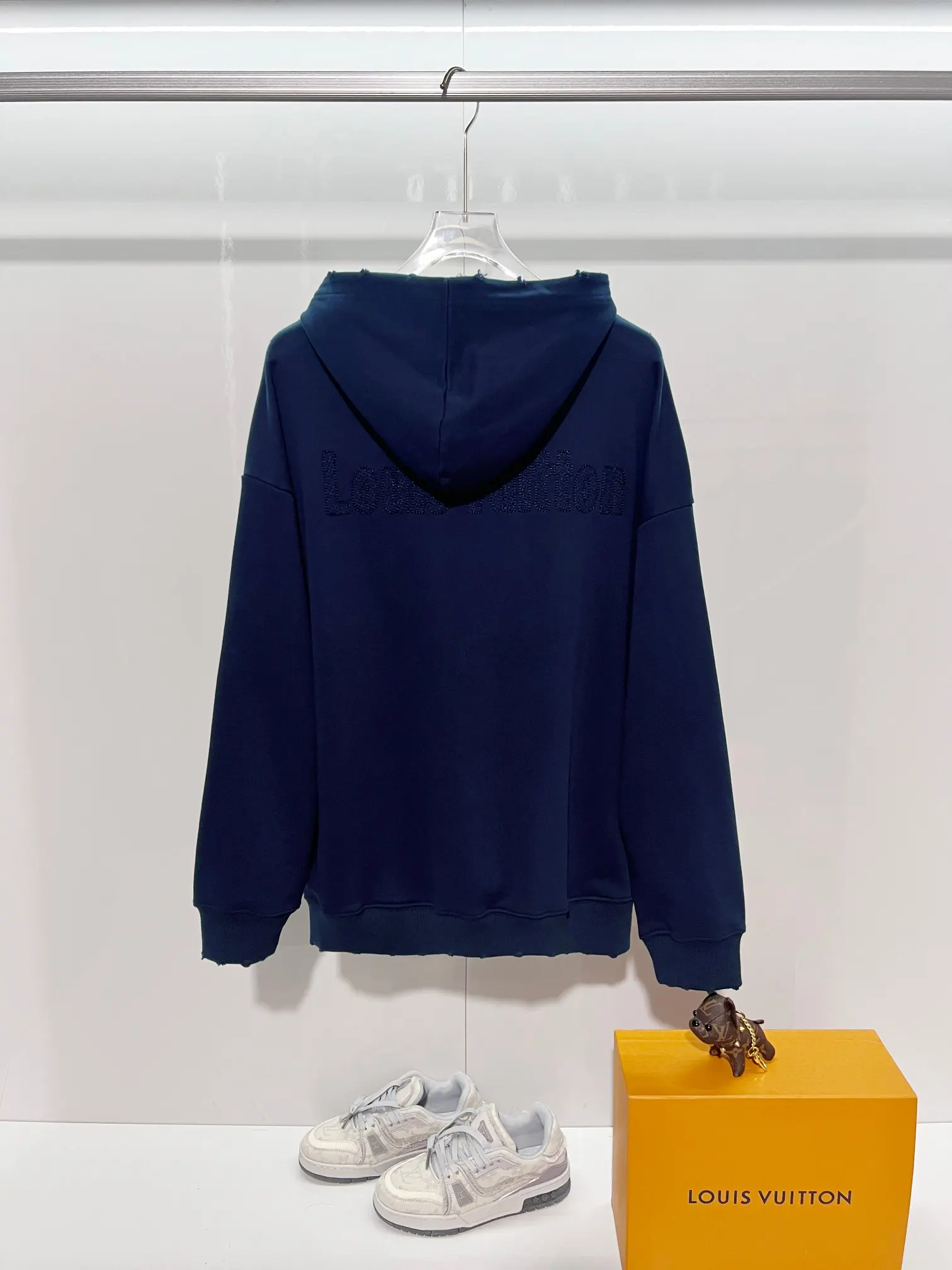 Distressed Logo Embroidery Cotton Hoodie D22022841 — view 2
