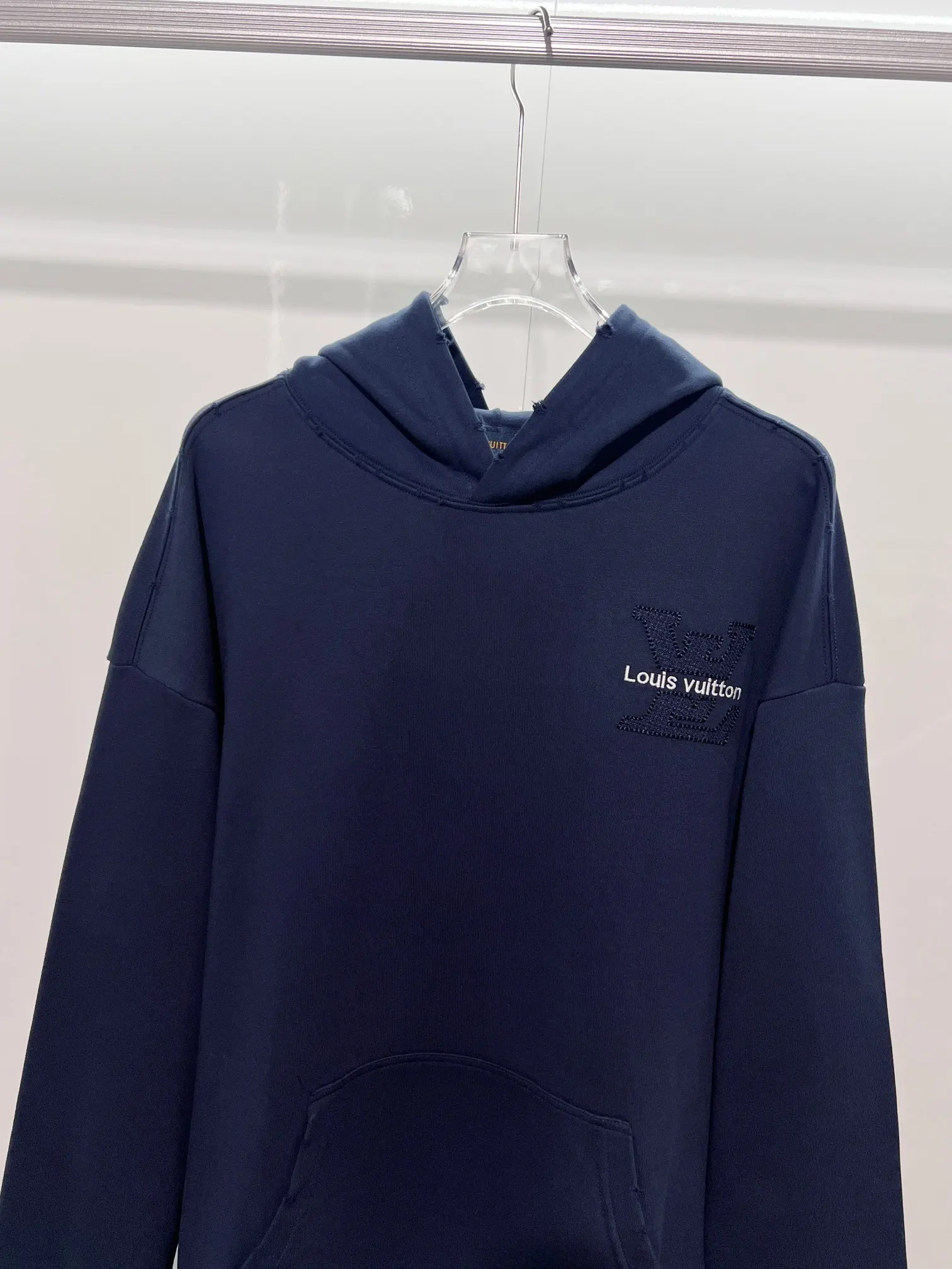 Distressed Logo Embroidery Cotton Hoodie D22022841 — view 3