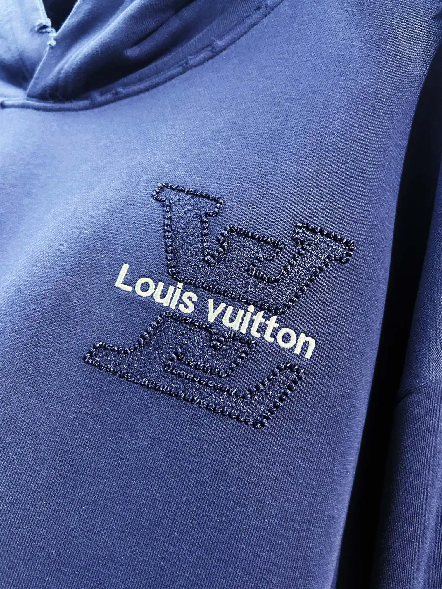 Distressed Logo Embroidery Cotton Hoodie D22022841 — view 4