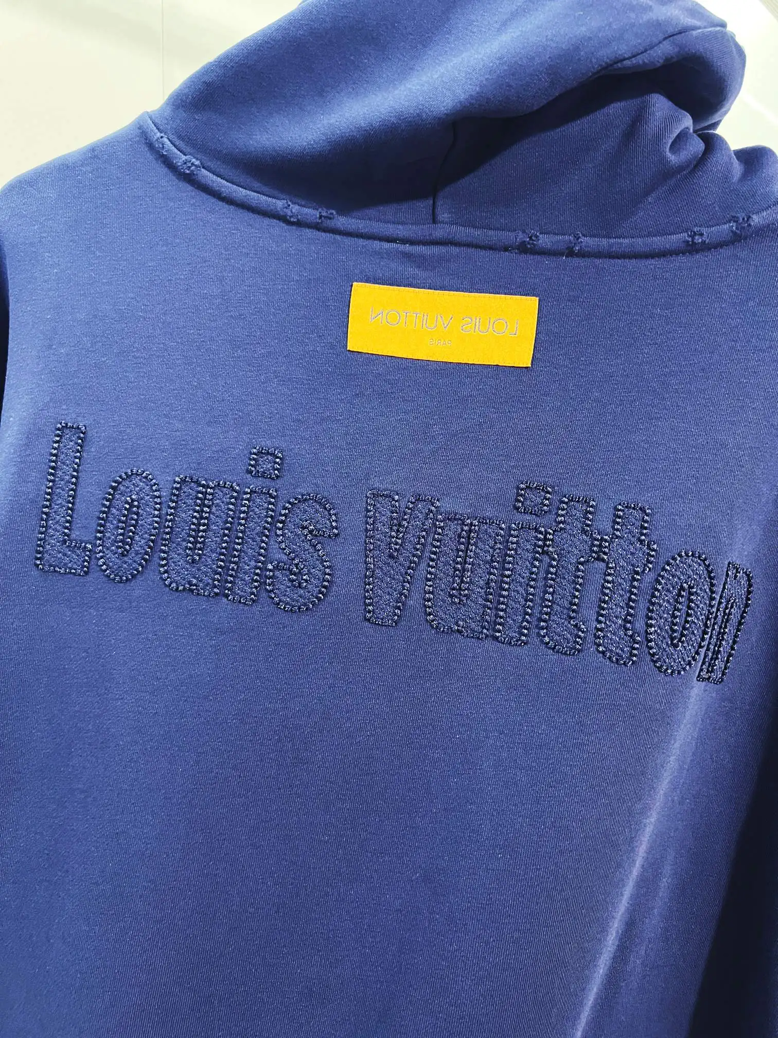 Distressed Logo Embroidery Cotton Hoodie D22022841 — view 5