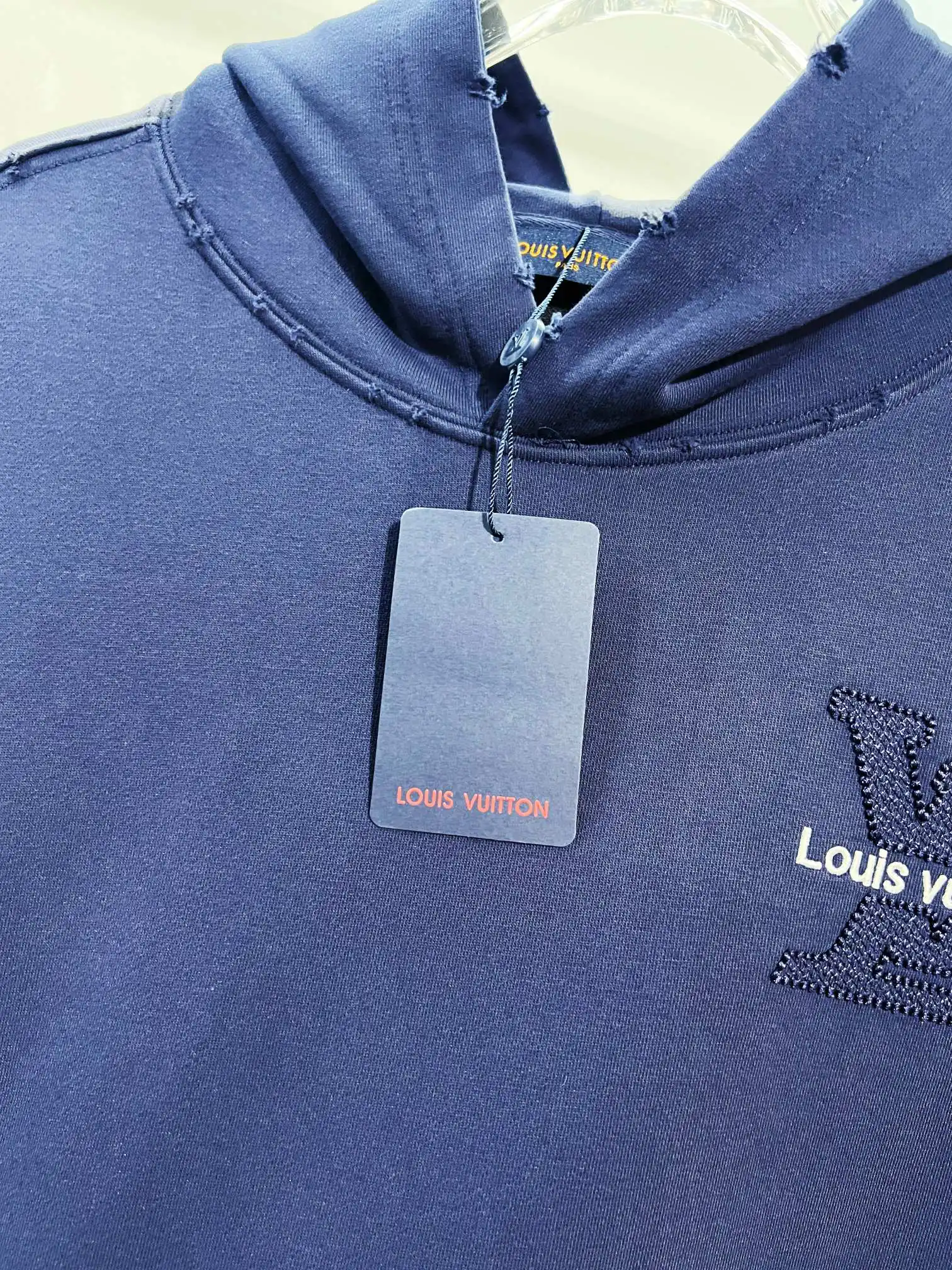 Distressed Logo Embroidery Cotton Hoodie D22022841 — view 6