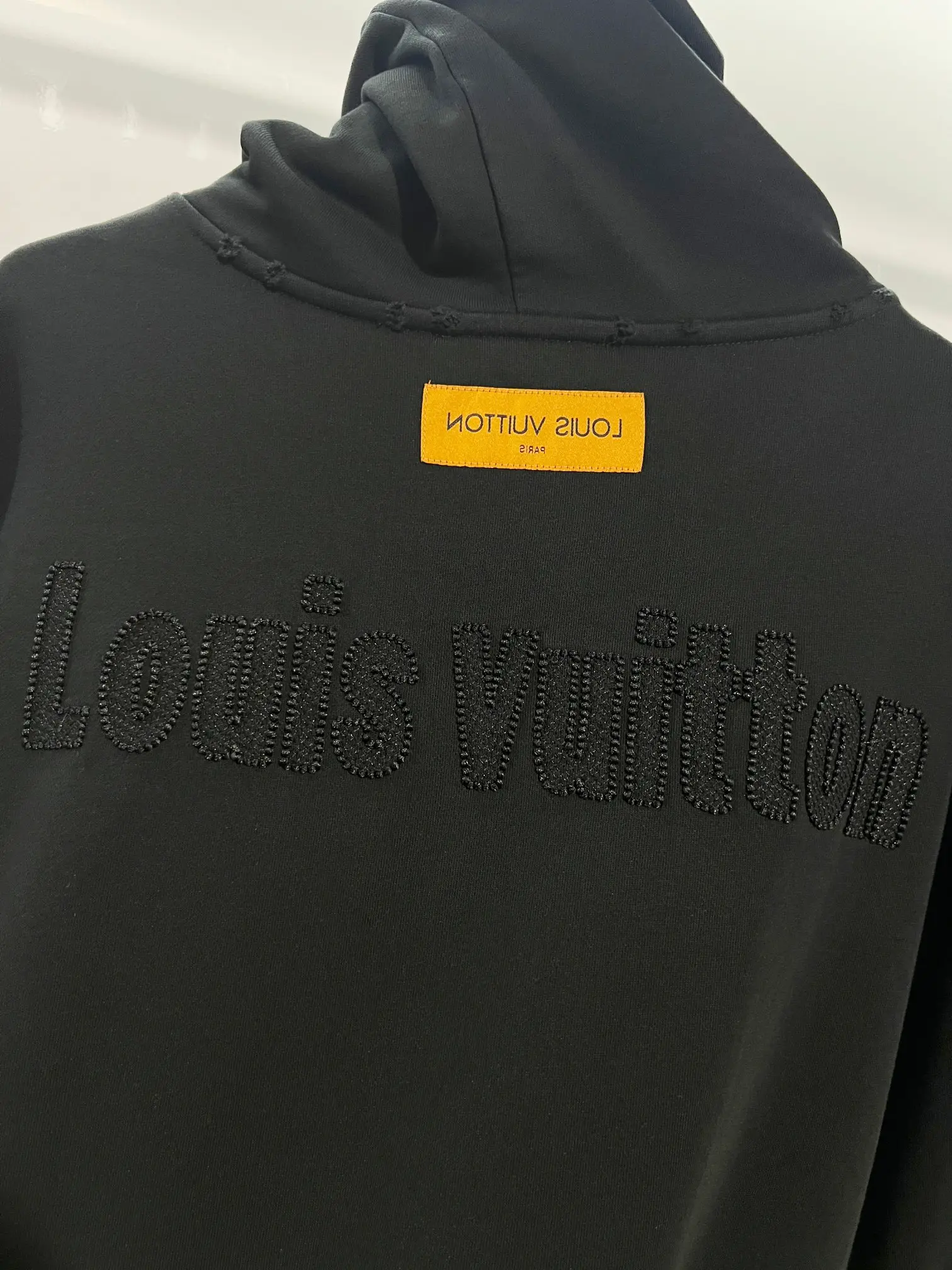 Distressed Logo Embroidered Cotton Hoodie D22022840 — view 5