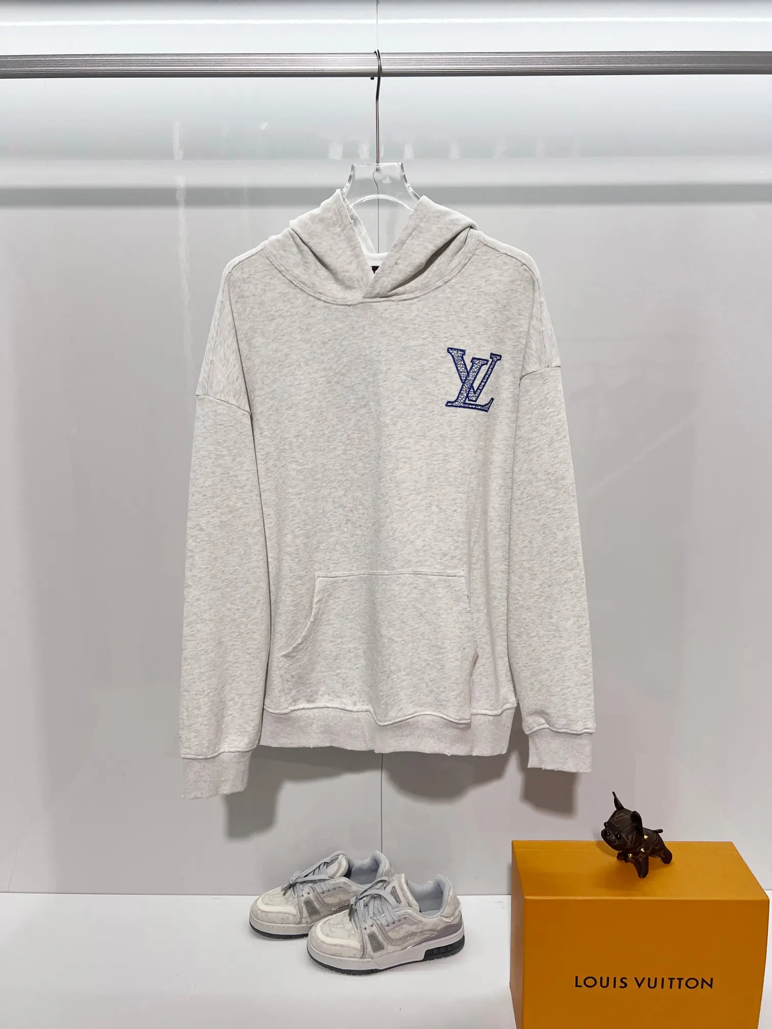 Logo Embroidered Distressed Cotton Hoodie D22022839