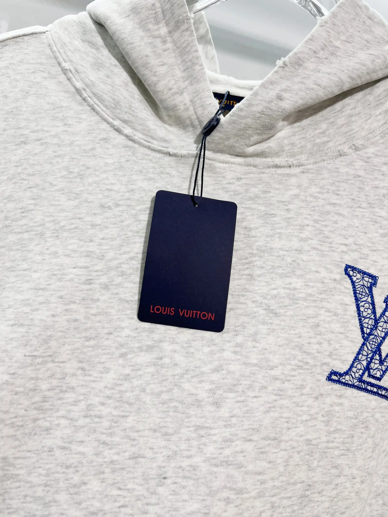 Logo Embroidered Distressed Cotton Hoodie D22022839 — view 6