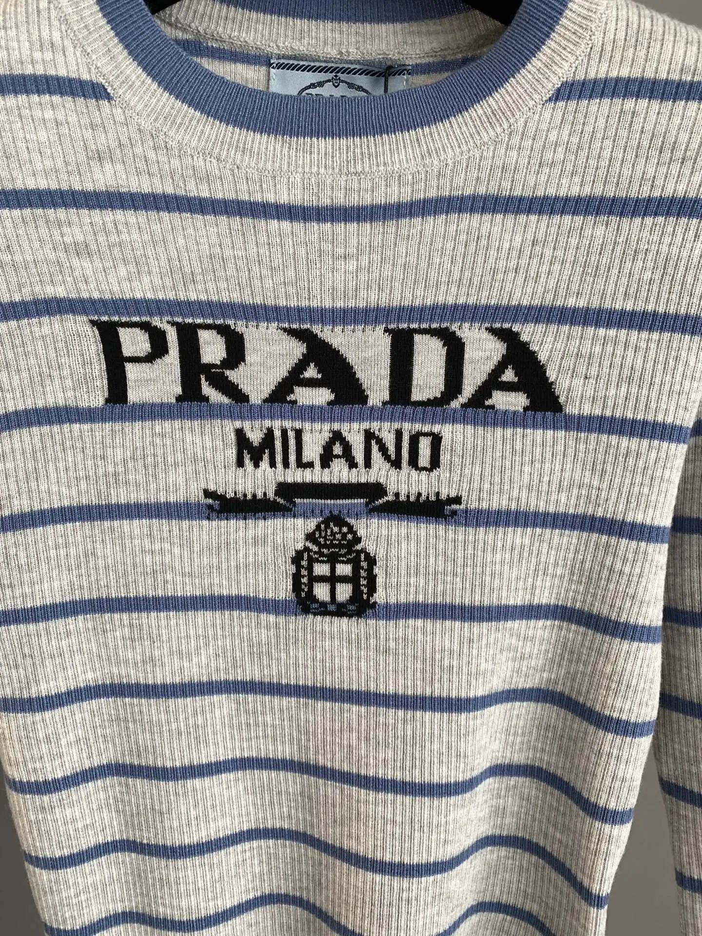 Logo Intarsia Striped Wool Knit Top D22022758 — view 7
