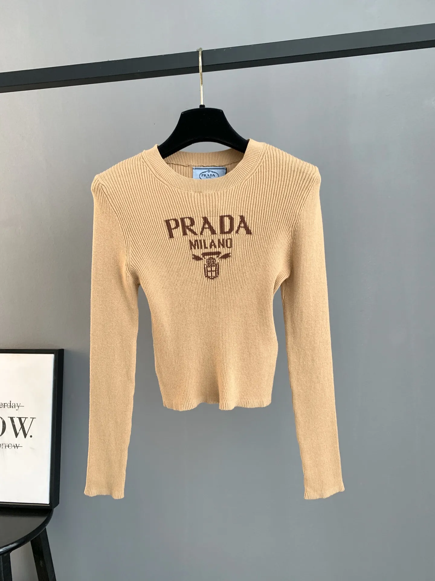 Logo Intarsia Ribbed Wool Sweater D22022762