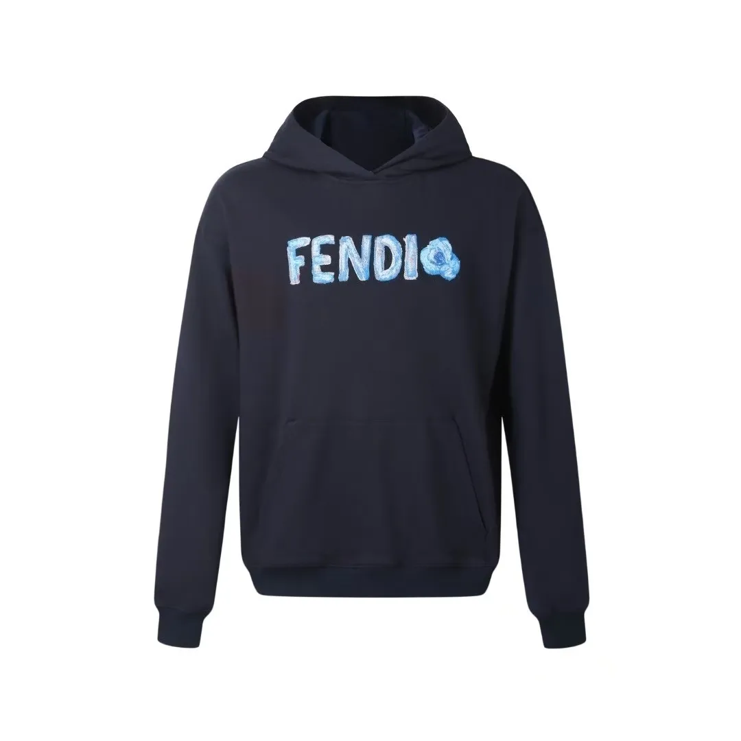 Flower Logo Embroidered Cotton Hoodie D22520042