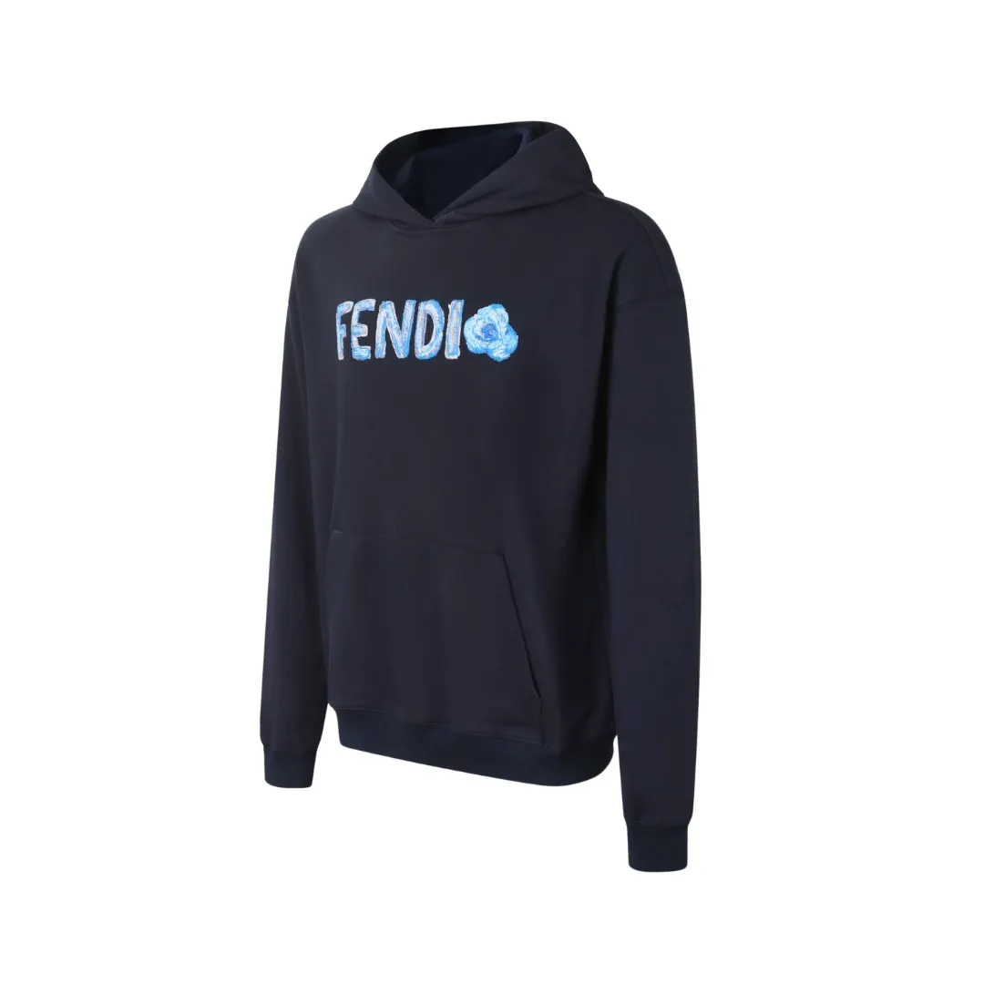 Flower Logo Embroidered Cotton Hoodie D22520042 — view 2