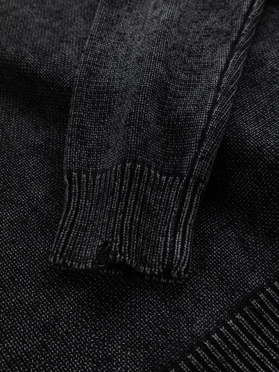 Logo-Embroidered Distressed Wool-Blend Sweater D22522741 — view 8