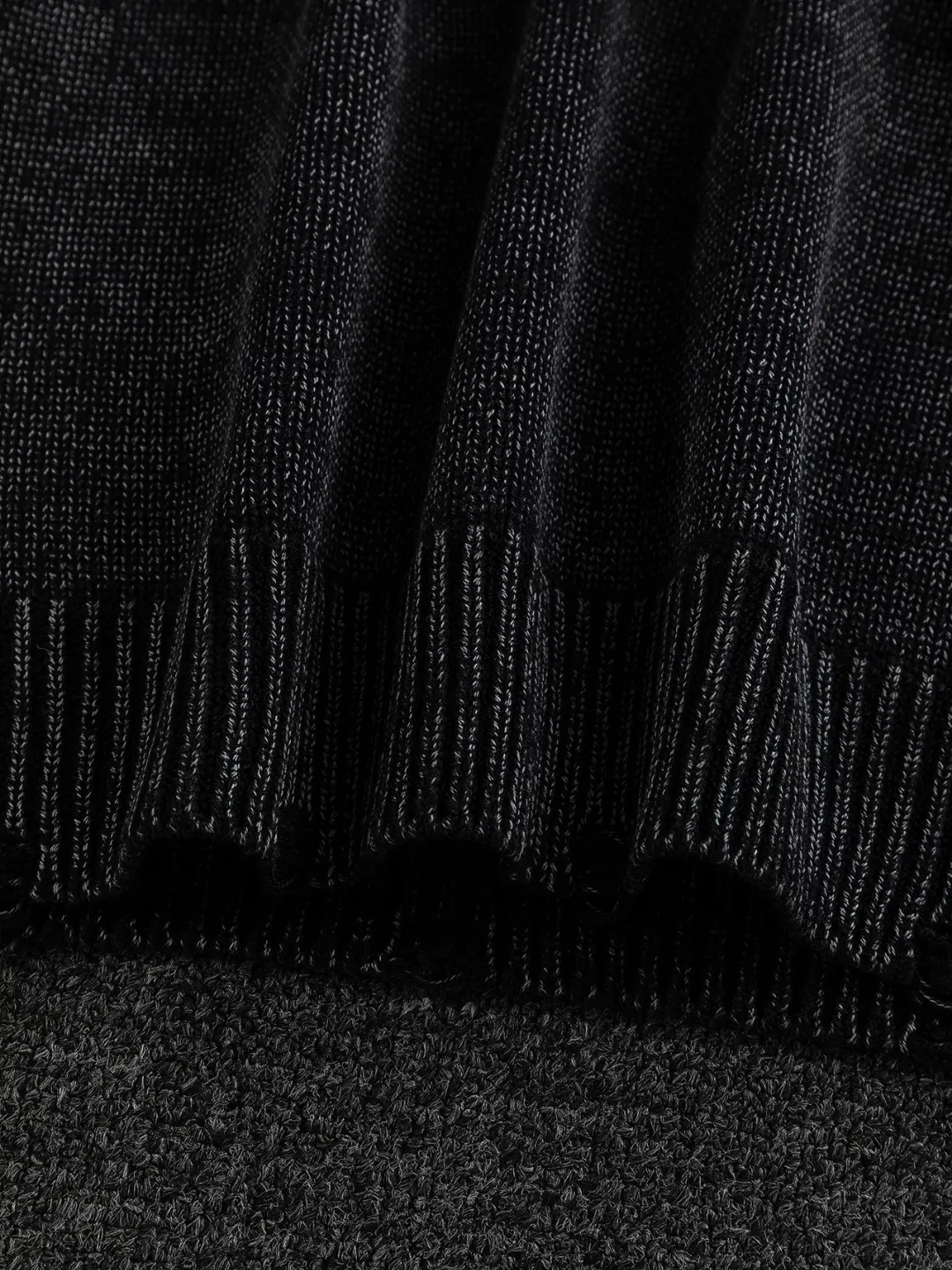 Logo-Embroidered Distressed Wool-Blend Sweater D22522741 — view 9