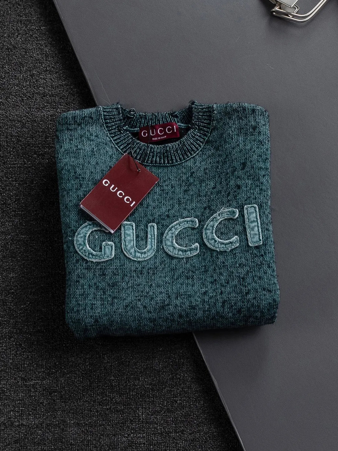 Logo-Embroidered Wool and Cashmere-Blend Sweater D22522817 — view 10