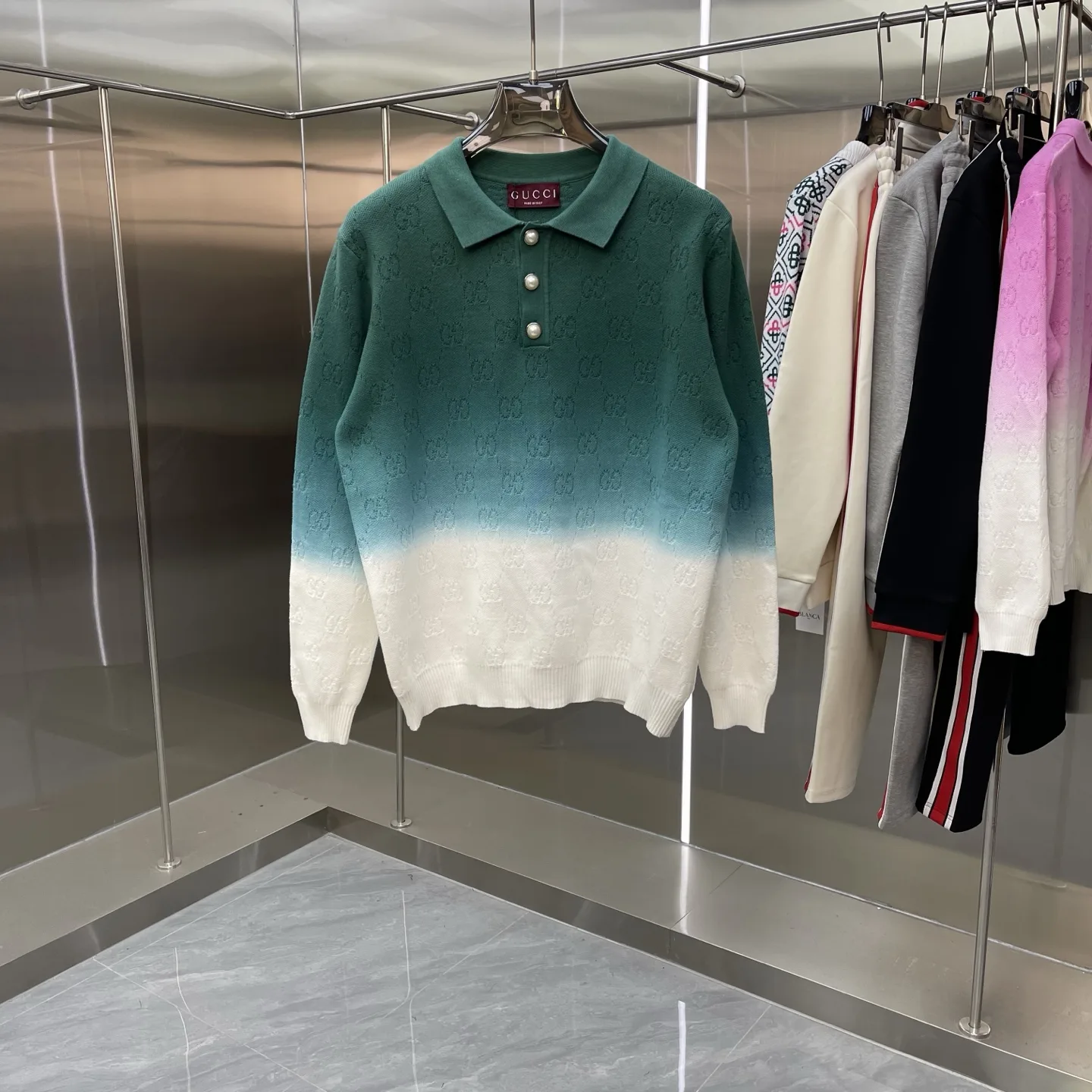 GG Monogram Tie-Dye Polo Sweater D22523362