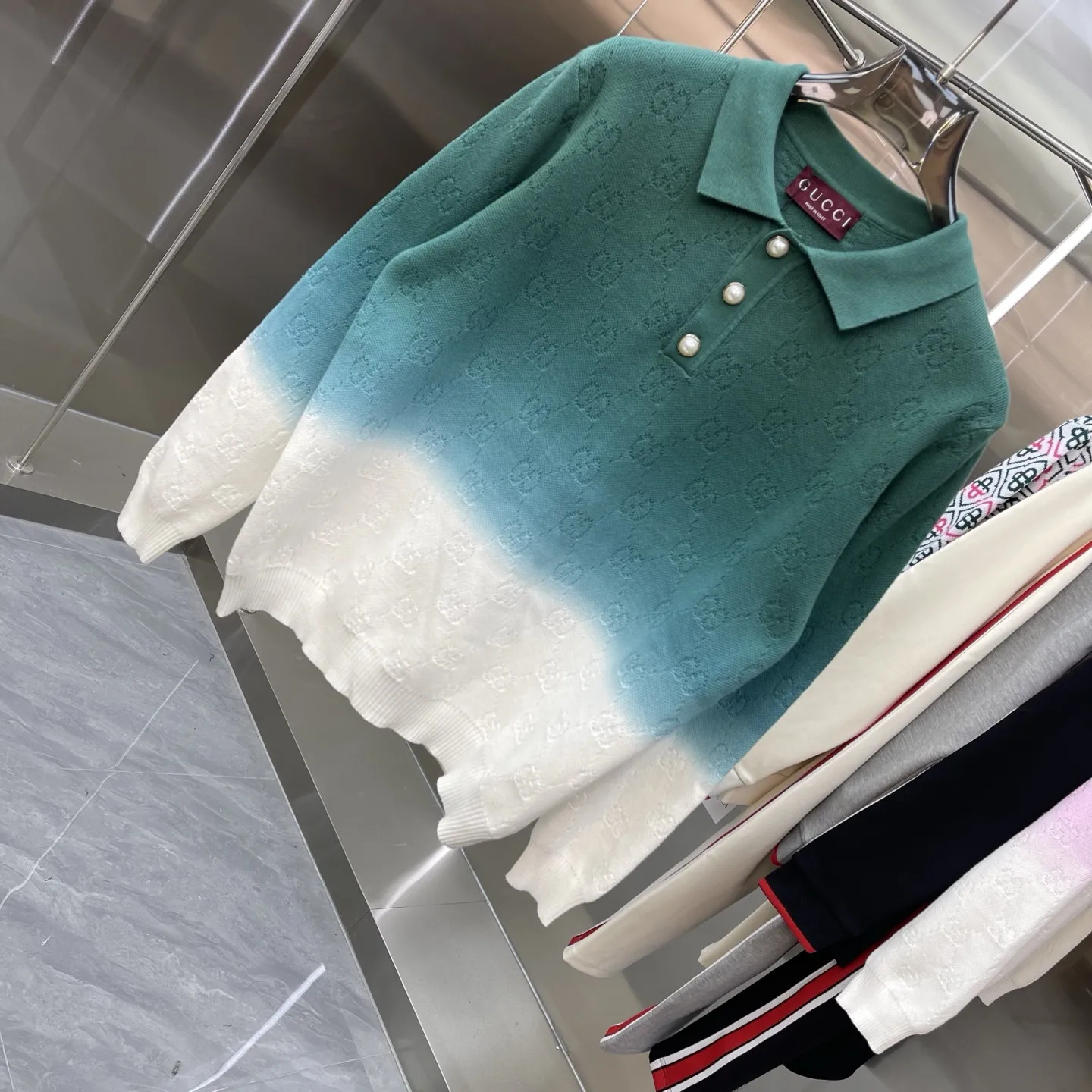 GG Monogram Tie-Dye Polo Sweater D22523362 — view 2