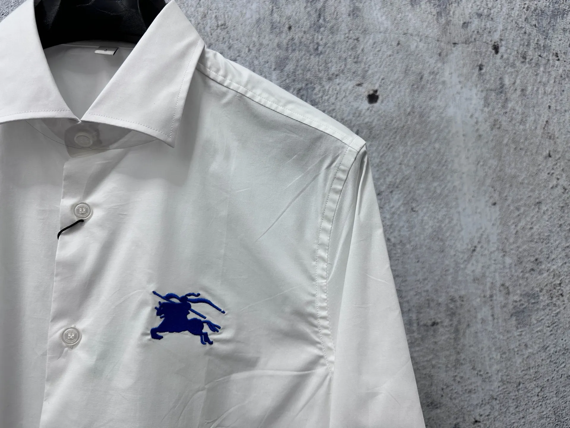 Embroidered Knight Logo Cotton-Blend Shirt D22523568 — view 3