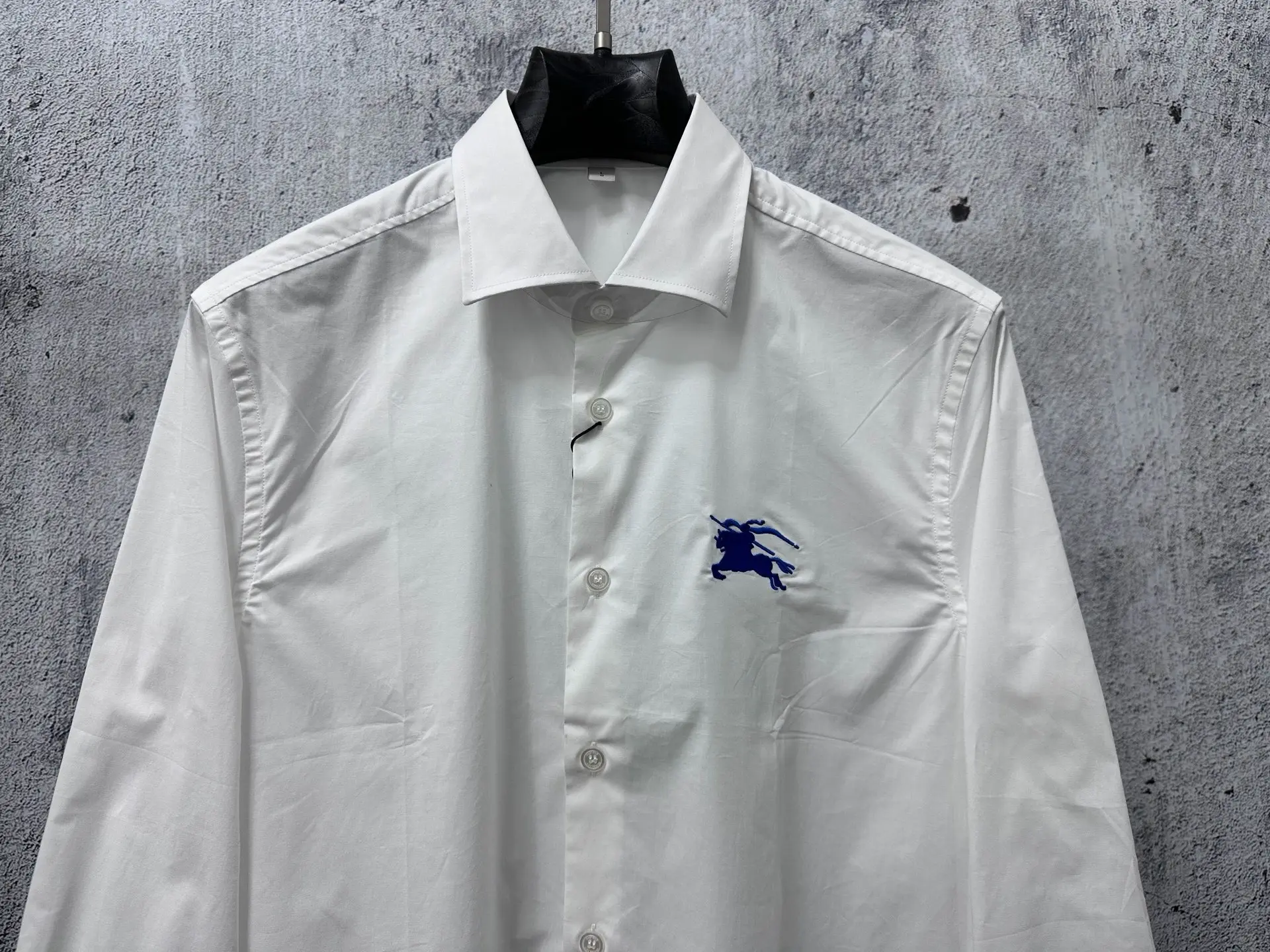 Embroidered Knight Logo Cotton-Blend Shirt D22523568 — view 5