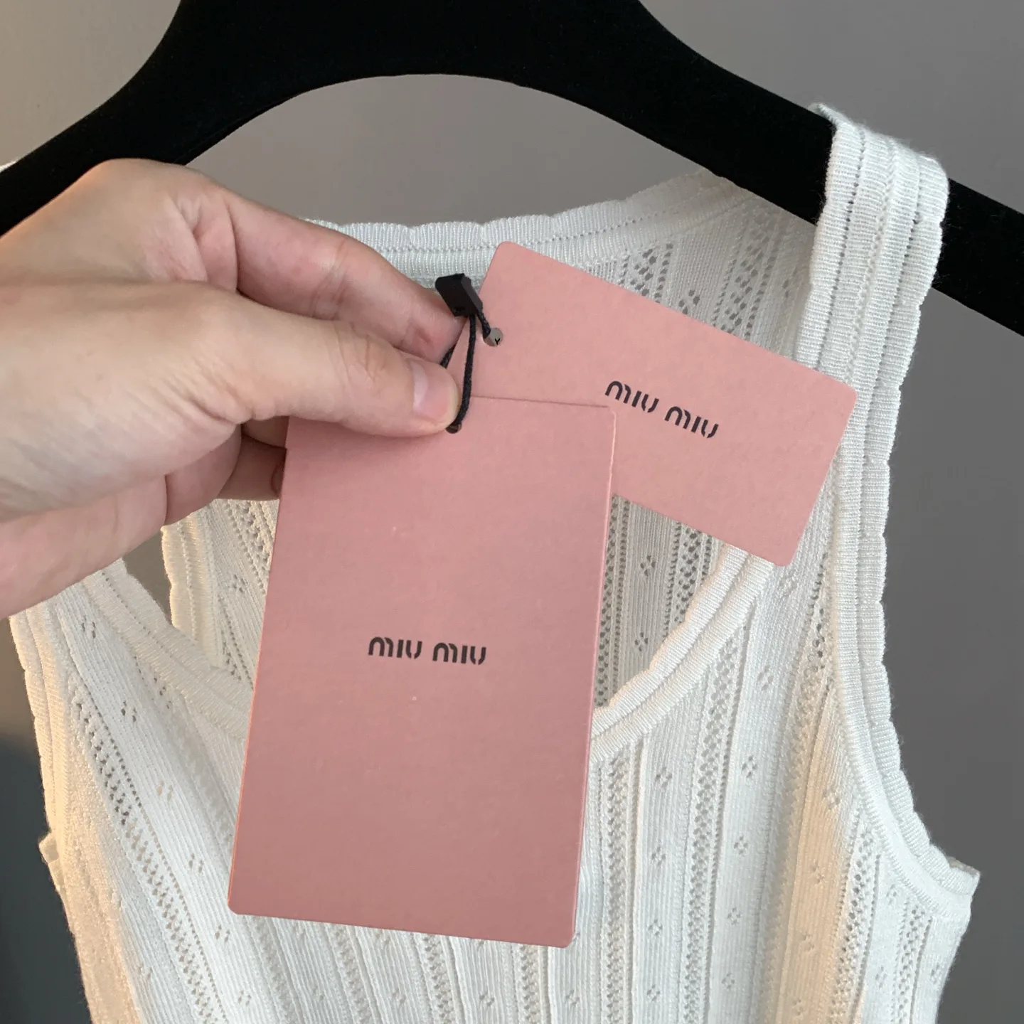 Logo-Patch Pointelle-Knit Cashmere-Blend Tank Top D22522898 — view 5