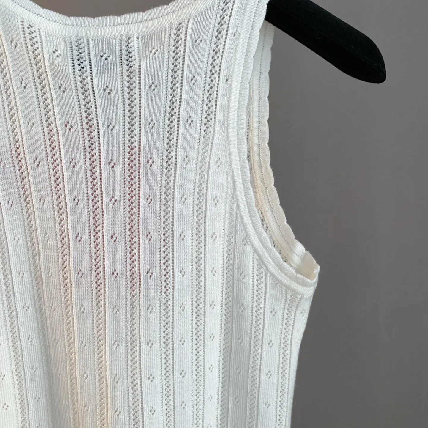 Logo-Patch Pointelle-Knit Cashmere-Blend Tank Top D22522898 — view 7