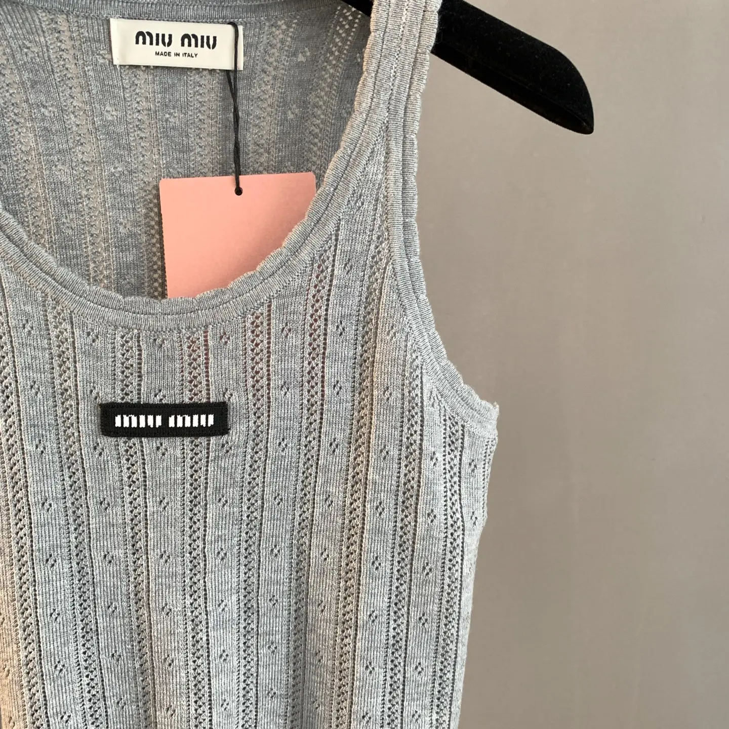 Logo-Patch Pointelle-Knit Cashmere-Blend Tank Top D22522897 — view 6