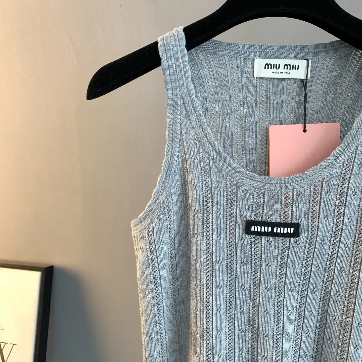 Logo-Patch Pointelle-Knit Cashmere-Blend Tank Top D22522897 — view 7