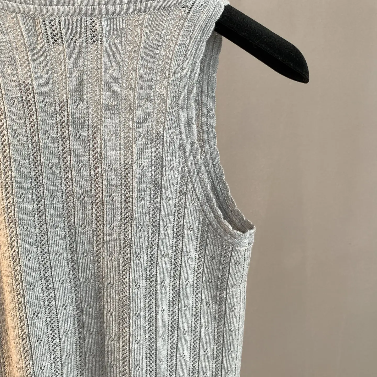 Logo-Patch Pointelle-Knit Cashmere-Blend Tank Top D22522897 — view 8