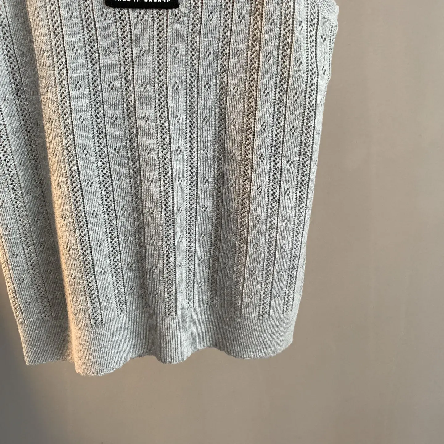 Logo-Patch Pointelle-Knit Cashmere-Blend Tank Top D22522897 — view 9
